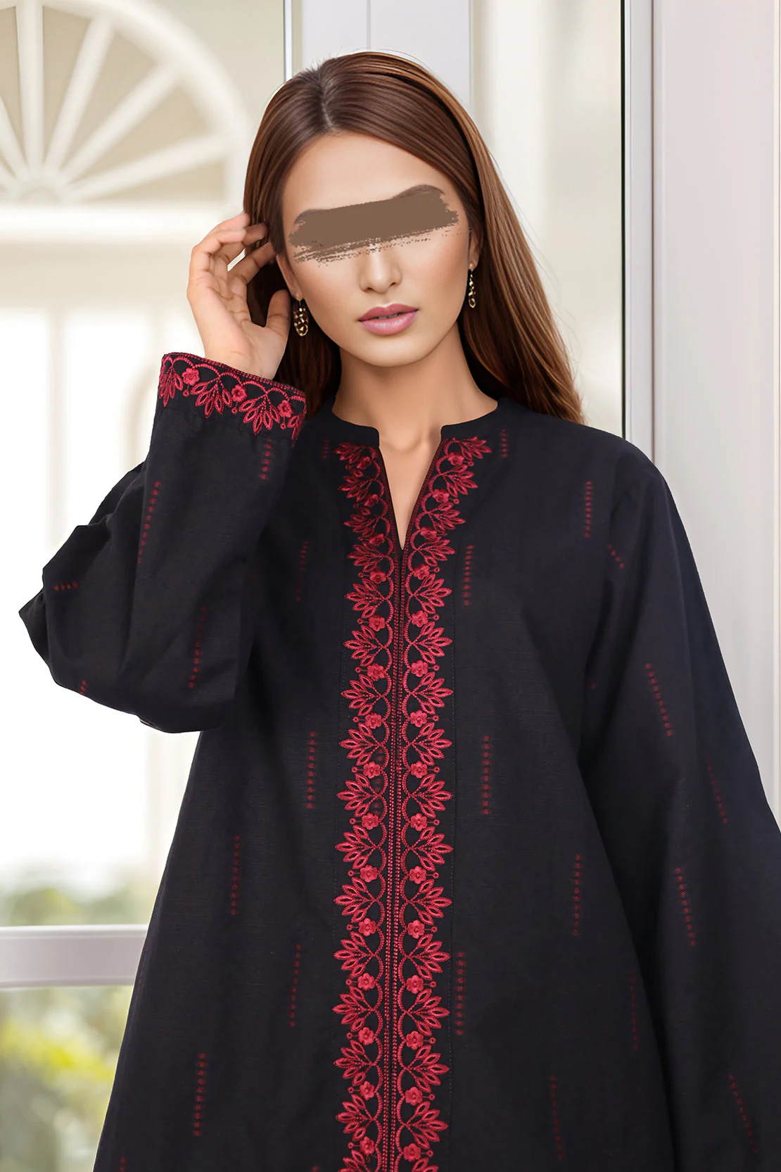 SAYA's Printed Cotton Jacquard Embroidered Stitched For Mom And Daughter - Image 3