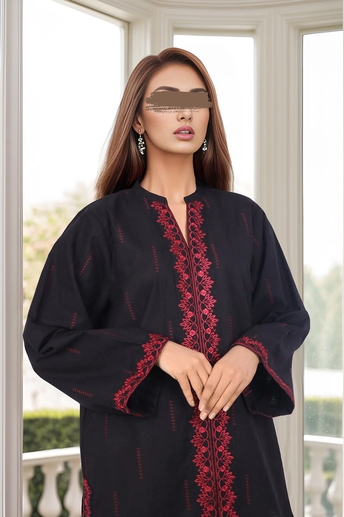 SAYA's Printed Cotton Jacquard Embroidered Stitched For Mom And Daughter - Image 5