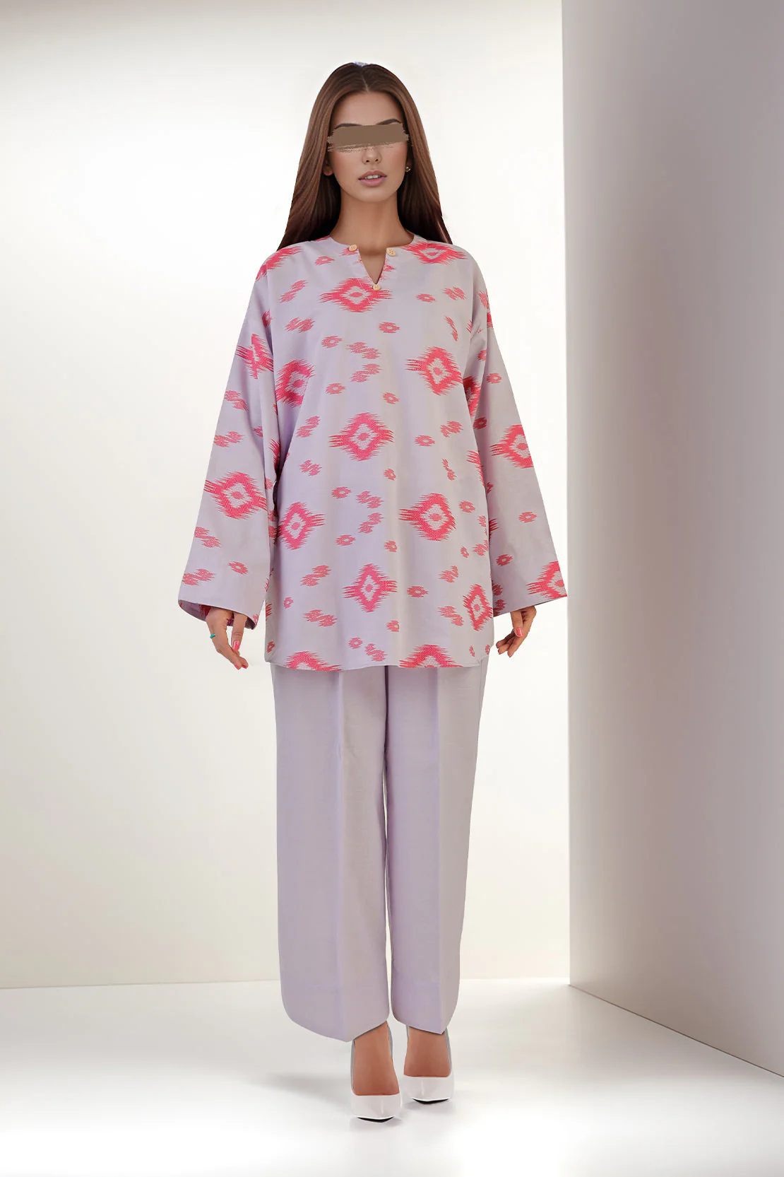 SAYA's Printed Cotton Jacquard Embroidered Stitched For Mom And Daughter