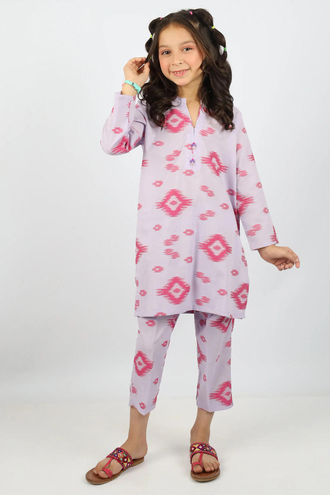 SAYA's Printed Cotton Jacquard Embroidered Stitched For Mom And Daughter - Image 2