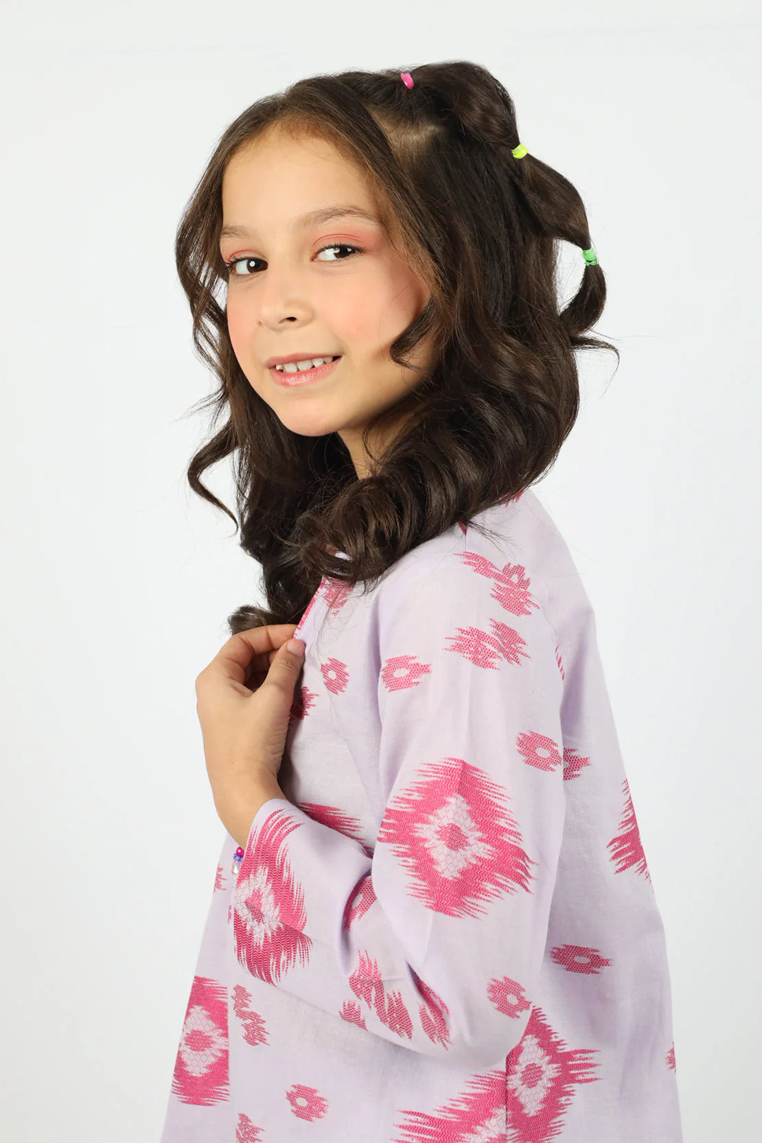 SAYA's Printed Cotton Jacquard Embroidered Stitched For Mom And Daughter - Image 6