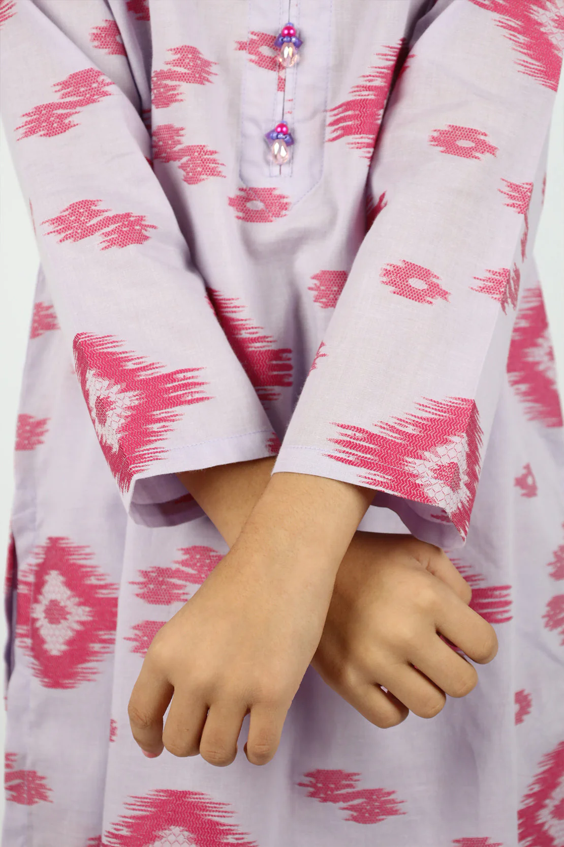 SAYA's Printed Cotton Jacquard Embroidered Stitched For Mom And Daughter - Image 7