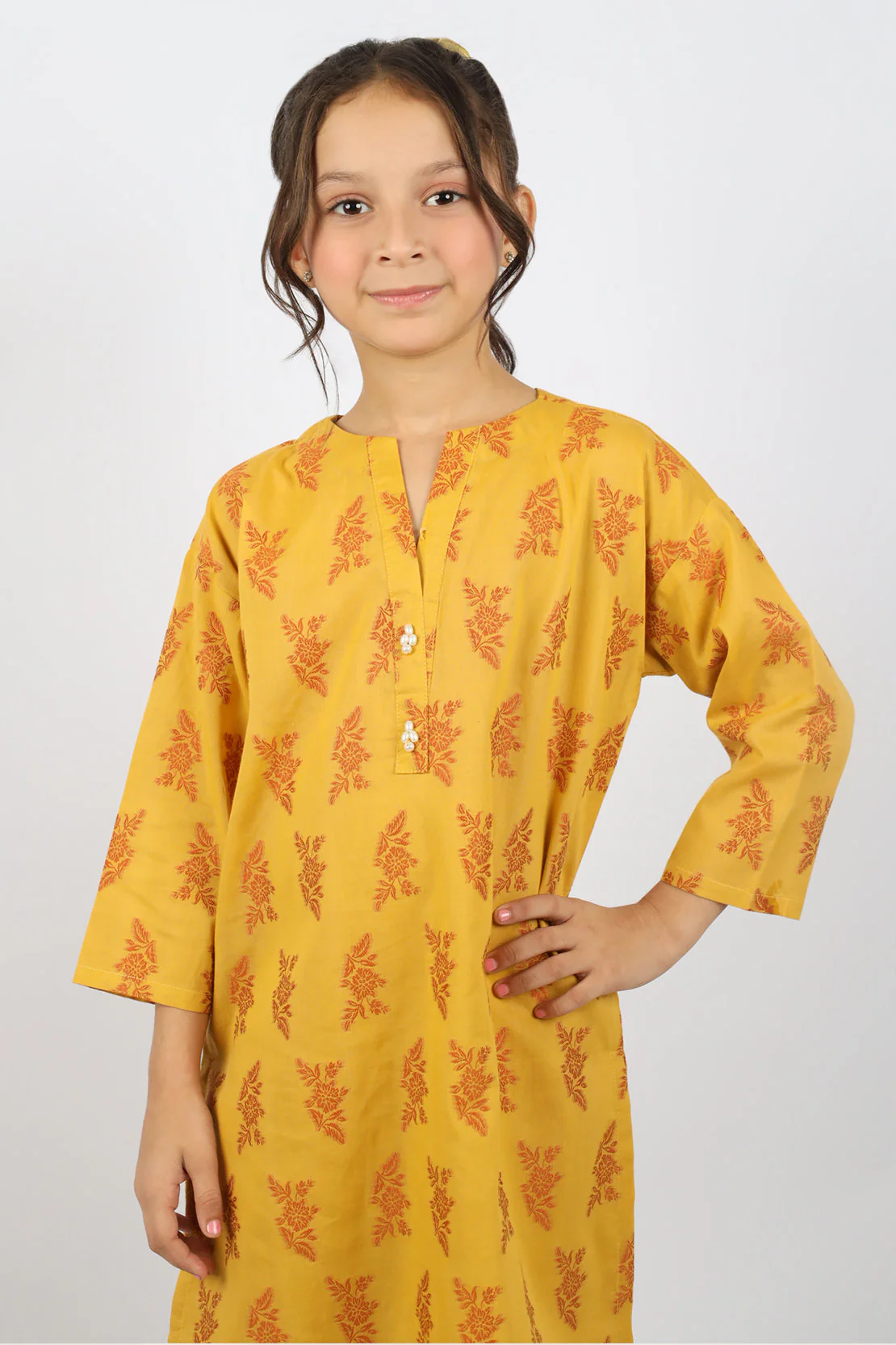 SAYA's Printed Cotton Jacquard Embroidered Stitched For Mom And Daughter - Image 4