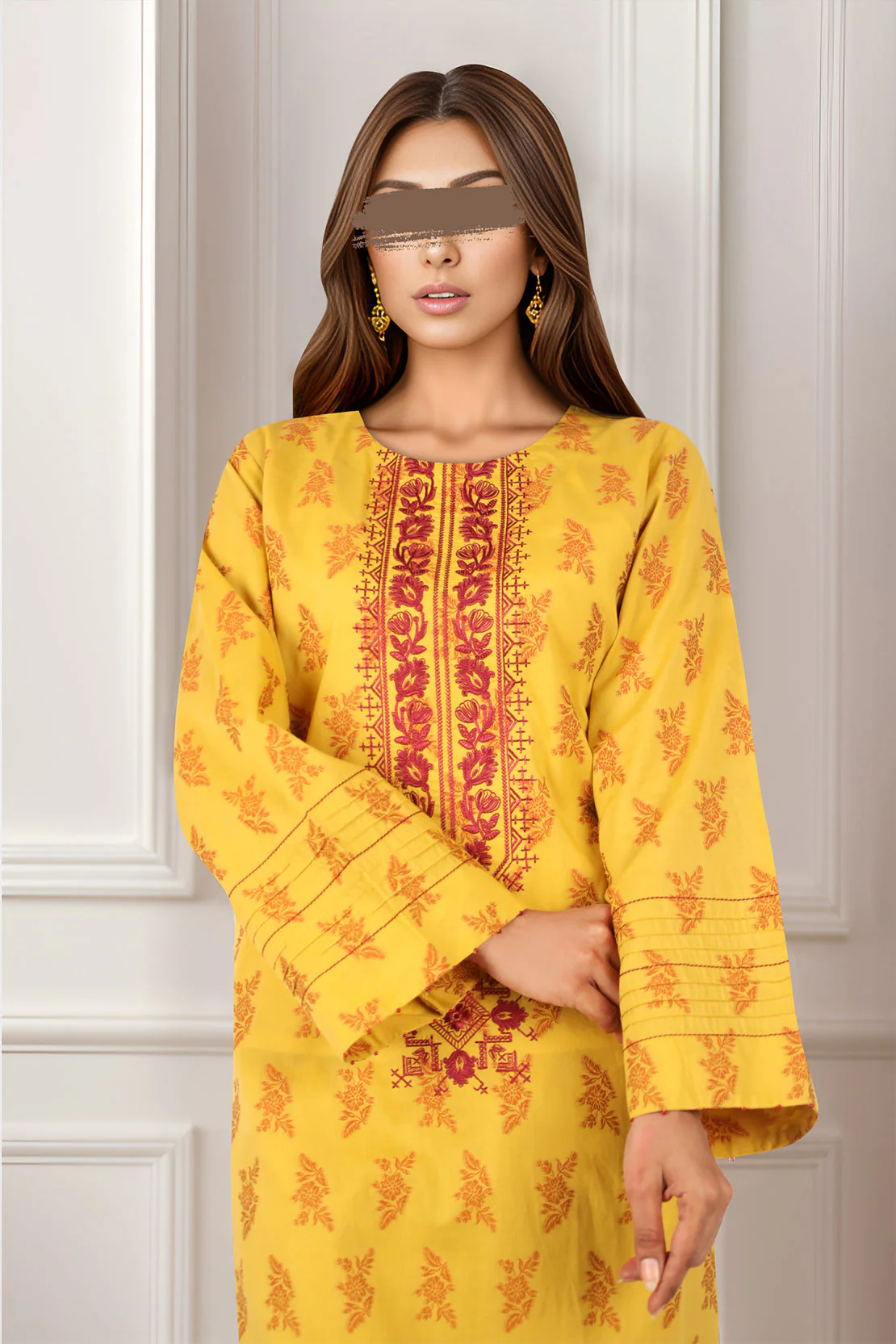 SAYA's Printed Cotton Jacquard Embroidered Stitched For Mom And Daughter - Image 5