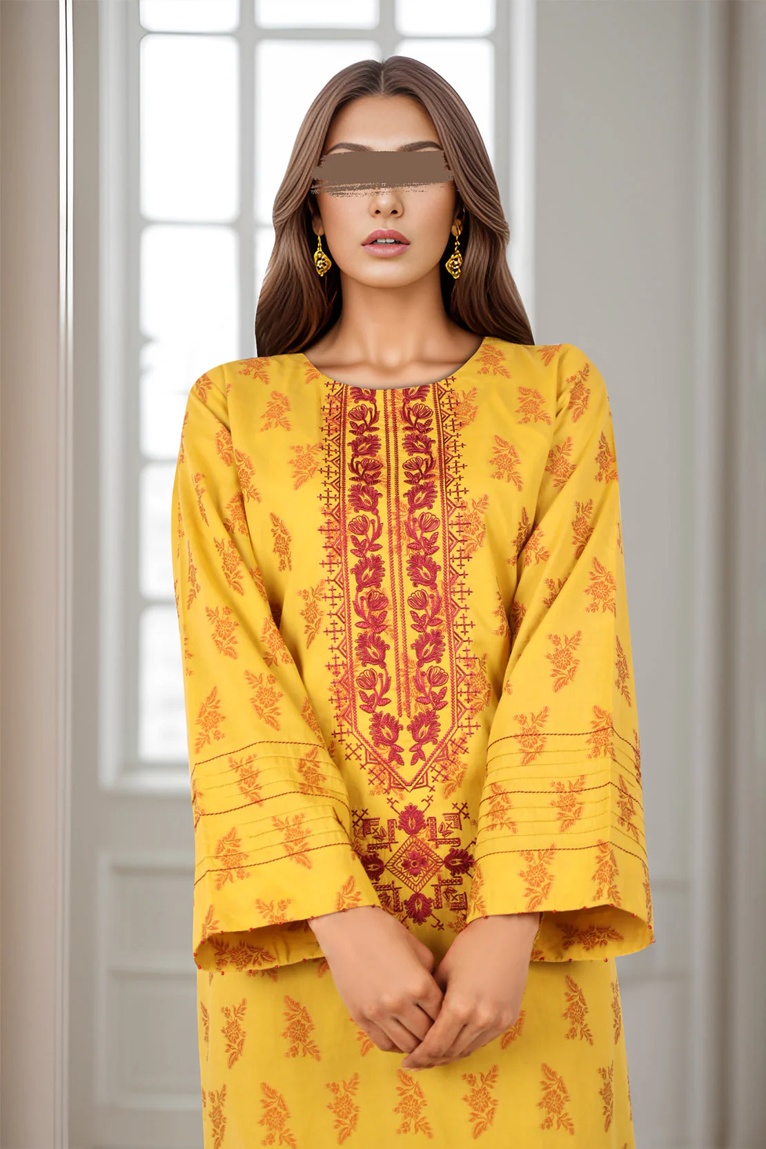 SAYA's Printed Cotton Jacquard Embroidered Stitched For Mom And Daughter - Image 7