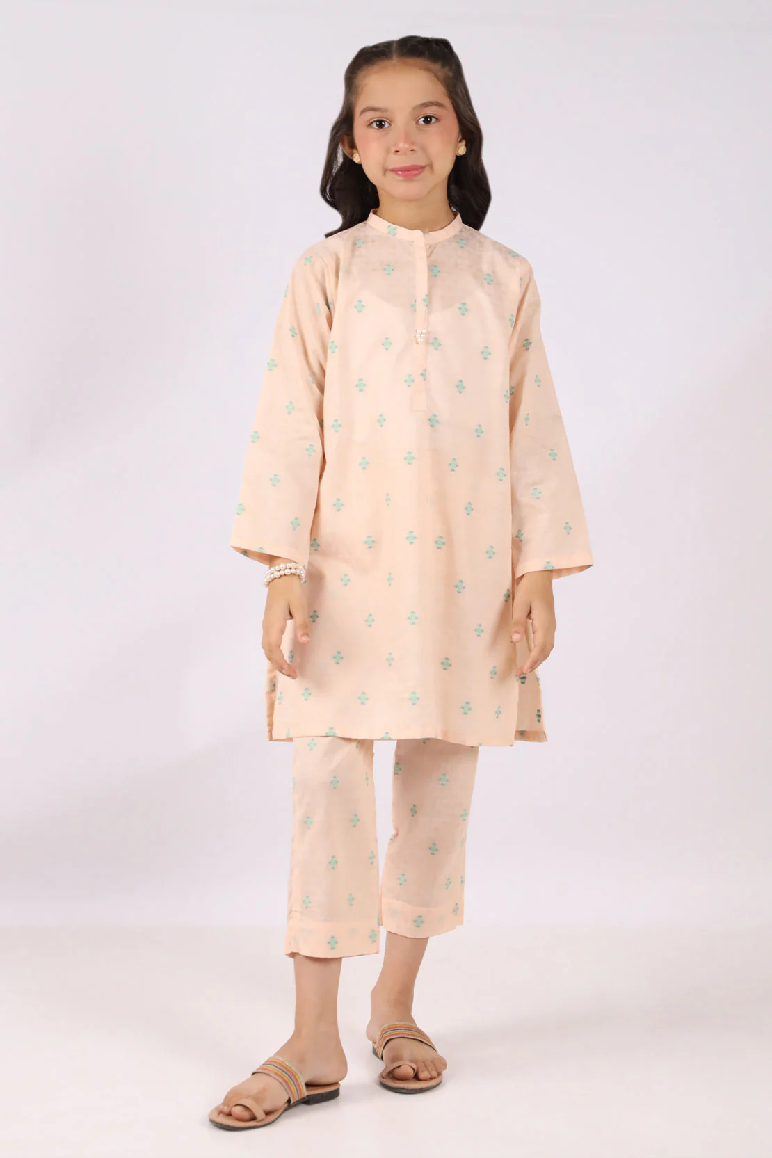 SAYA's Printed Cotton Jacquard Embroidered Stitched For Mom And Daughter - Image 2