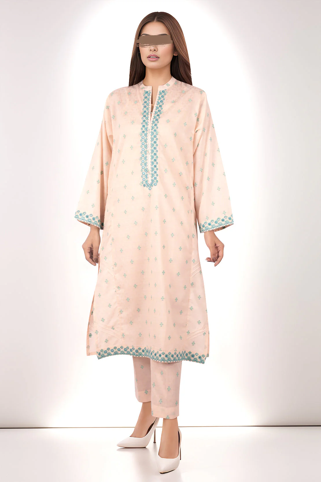 SAYA's Printed Cotton Jacquard Embroidered Stitched For Mom And Daughter - Image 3