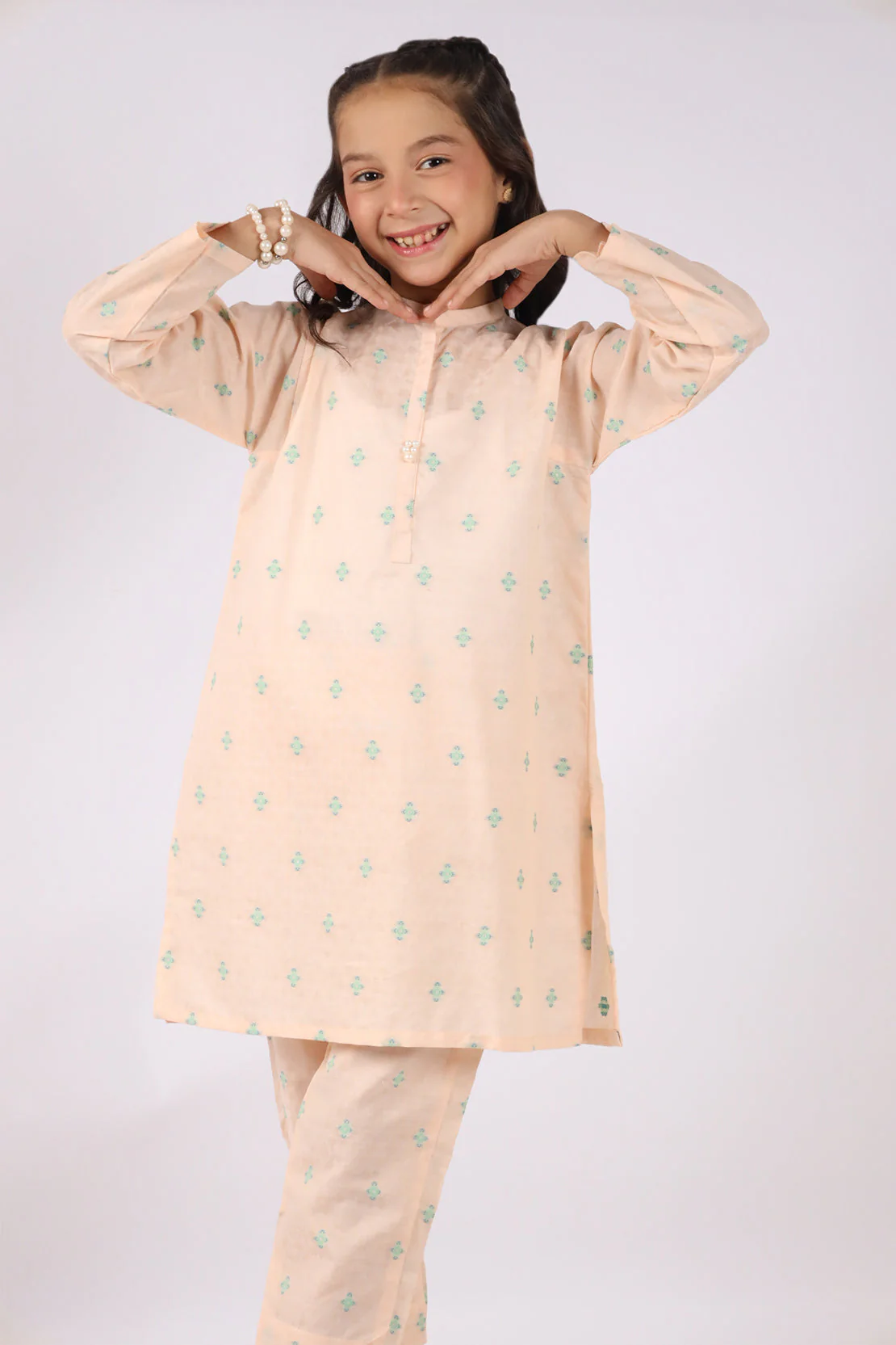 SAYA's Printed Cotton Jacquard Embroidered Stitched For Mom And Daughter - Image 4
