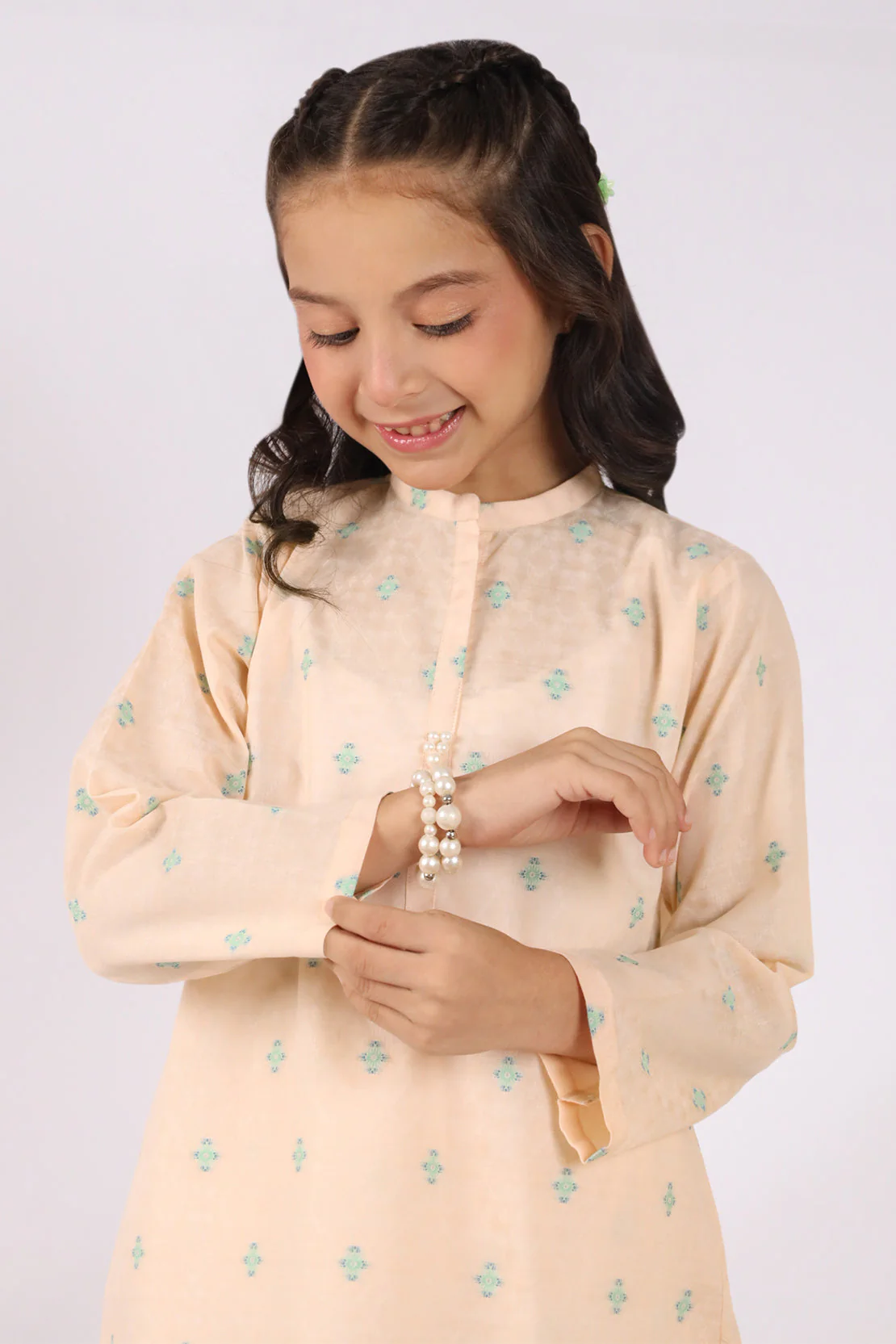 SAYA's Printed Cotton Jacquard Embroidered Stitched For Mom And Daughter - Image 6