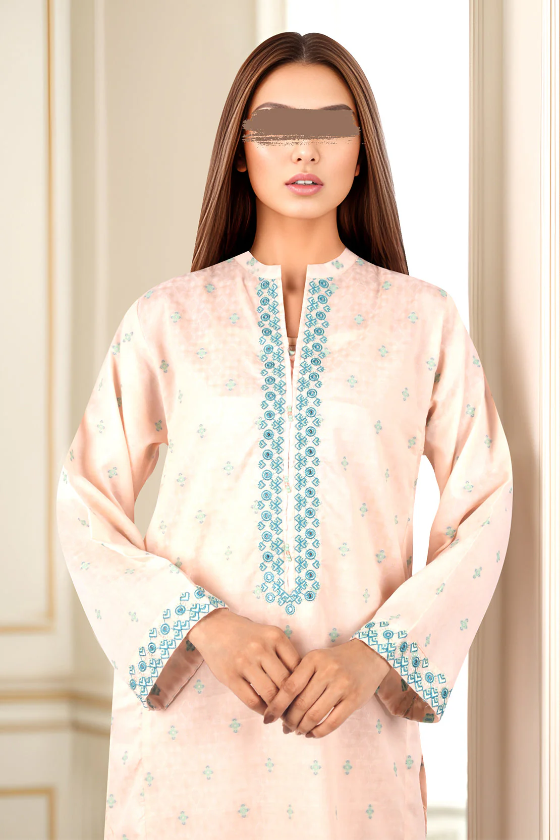 SAYA's Printed Cotton Jacquard Embroidered Stitched For Mom And Daughter - Image 7