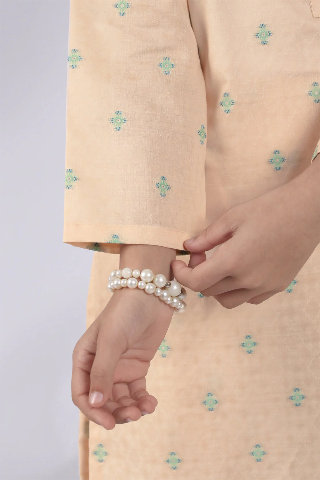 SAYA's Printed Cotton Jacquard Embroidered Stitched For Mom And Daughter - Image 9