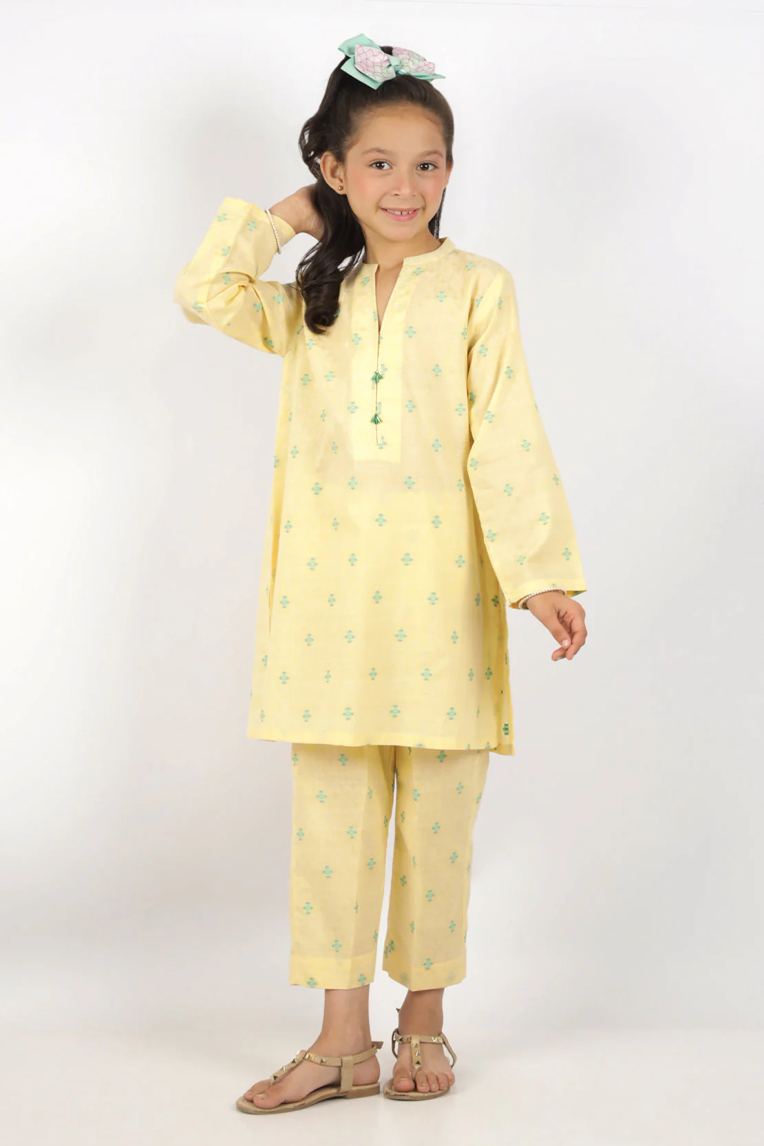 SAYA's Printed Cotton Jacquard Embroidered Stitched For Mom And Daughter - Image 2