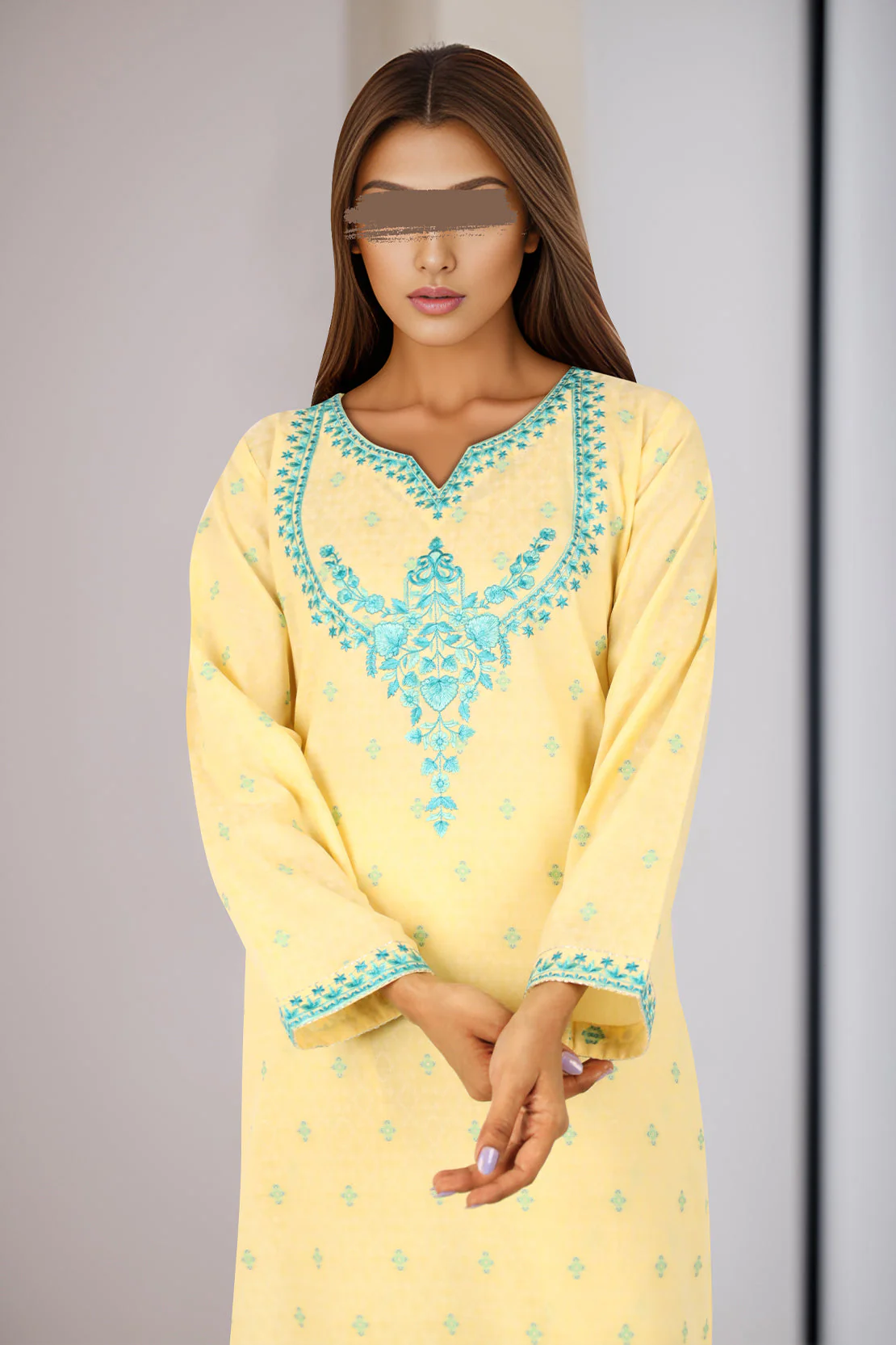 SAYA's Printed Cotton Jacquard Embroidered Stitched For Mom And Daughter - Image 3