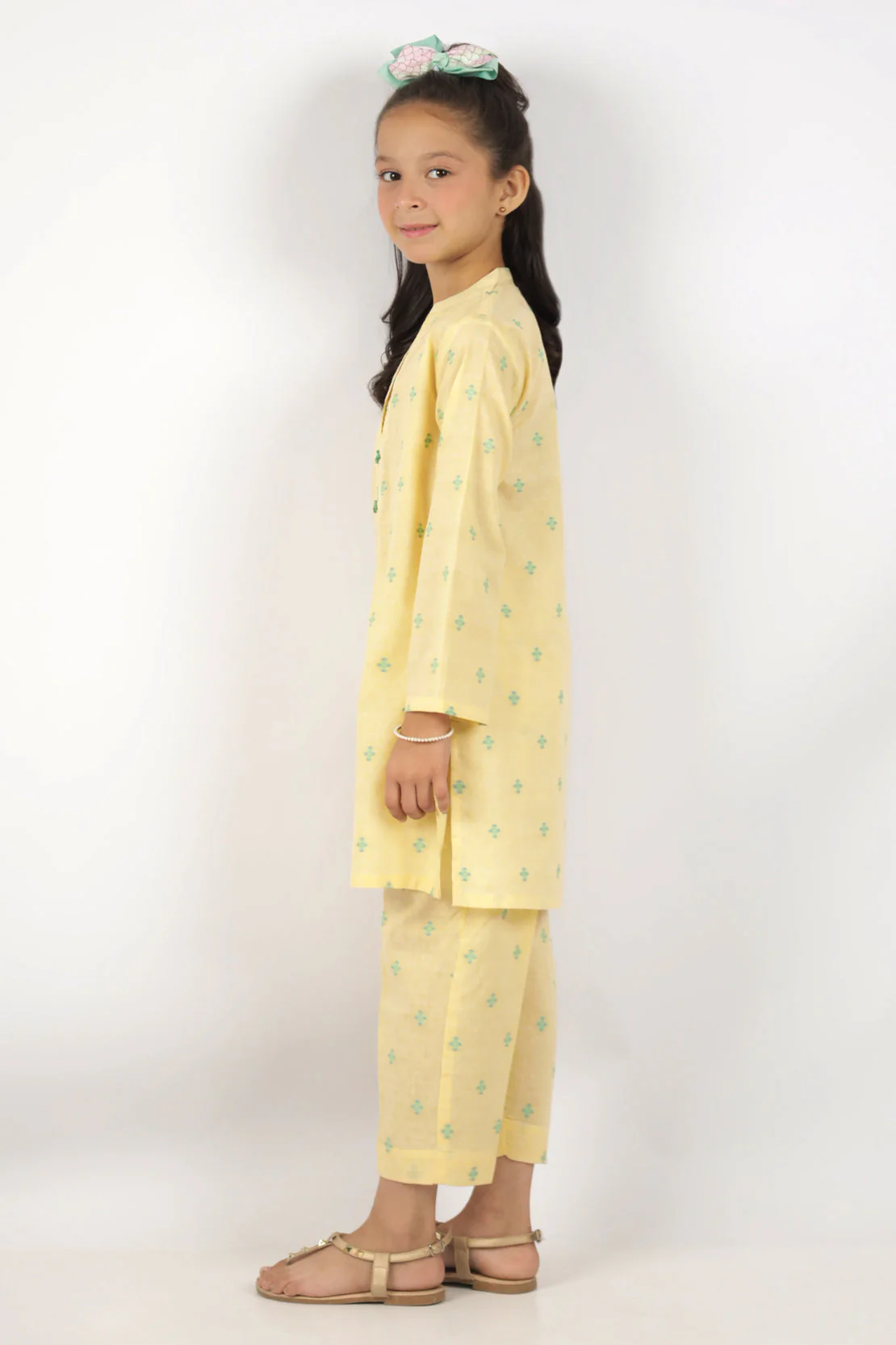 SAYA's Printed Cotton Jacquard Embroidered Stitched For Mom And Daughter - Image 4
