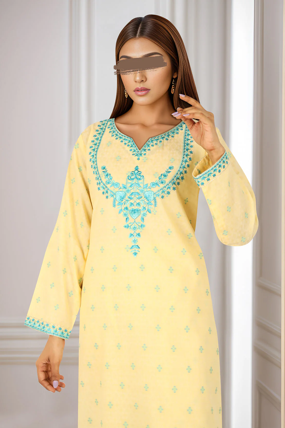 SAYA's Printed Cotton Jacquard Embroidered Stitched For Mom And Daughter - Image 5