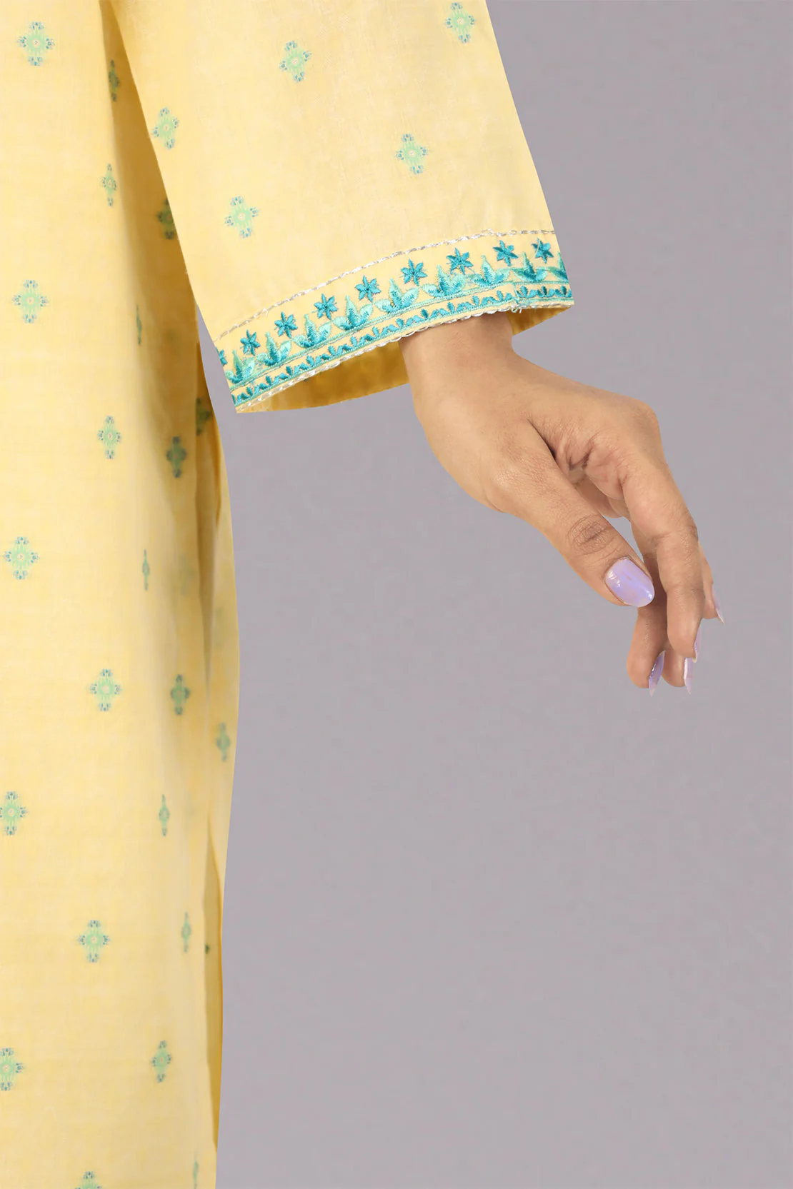 SAYA's Printed Cotton Jacquard Embroidered Stitched For Mom And Daughter - Image 6