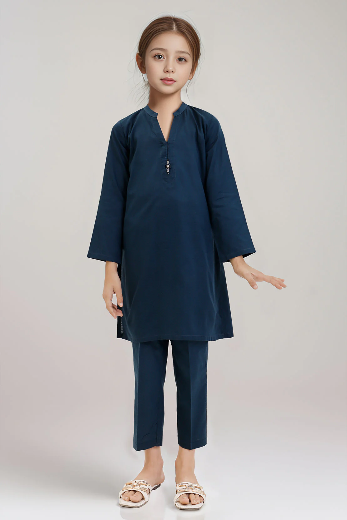 SAYA's Printed Cotton Jacquard Embroidered Stitched For Mom And Daughter - Image 2
