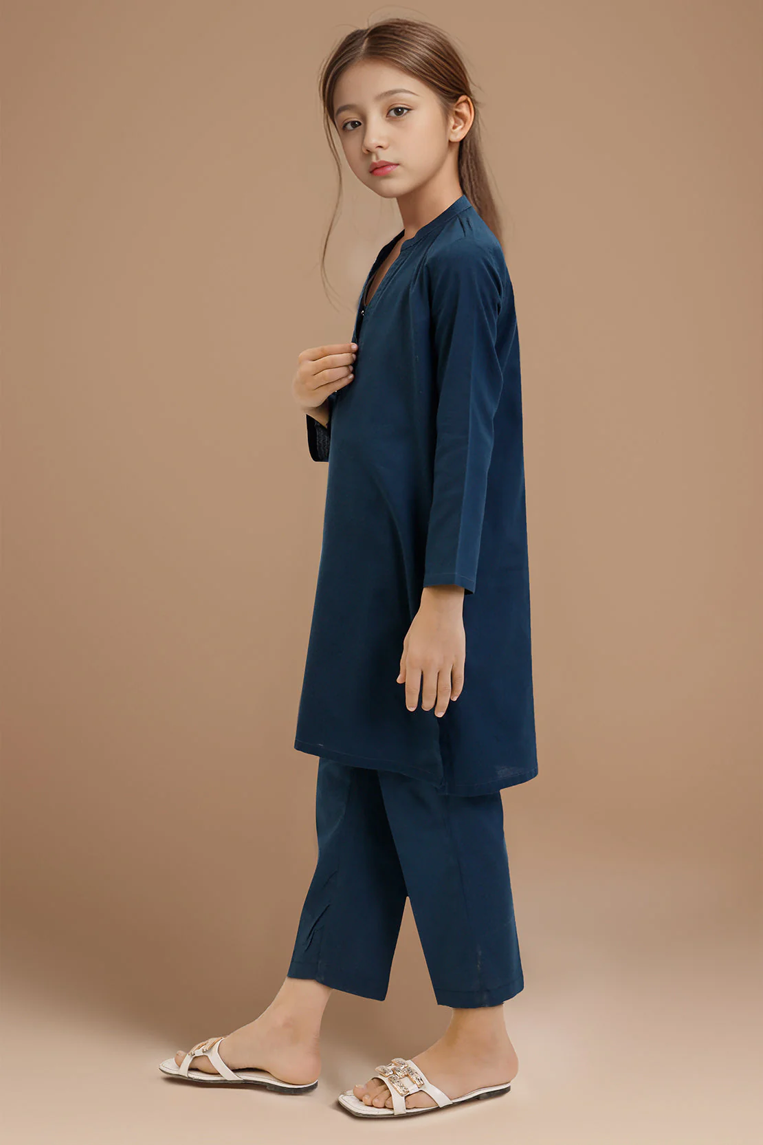 SAYA's Printed Cotton Jacquard Embroidered Stitched For Mom And Daughter - Image 4