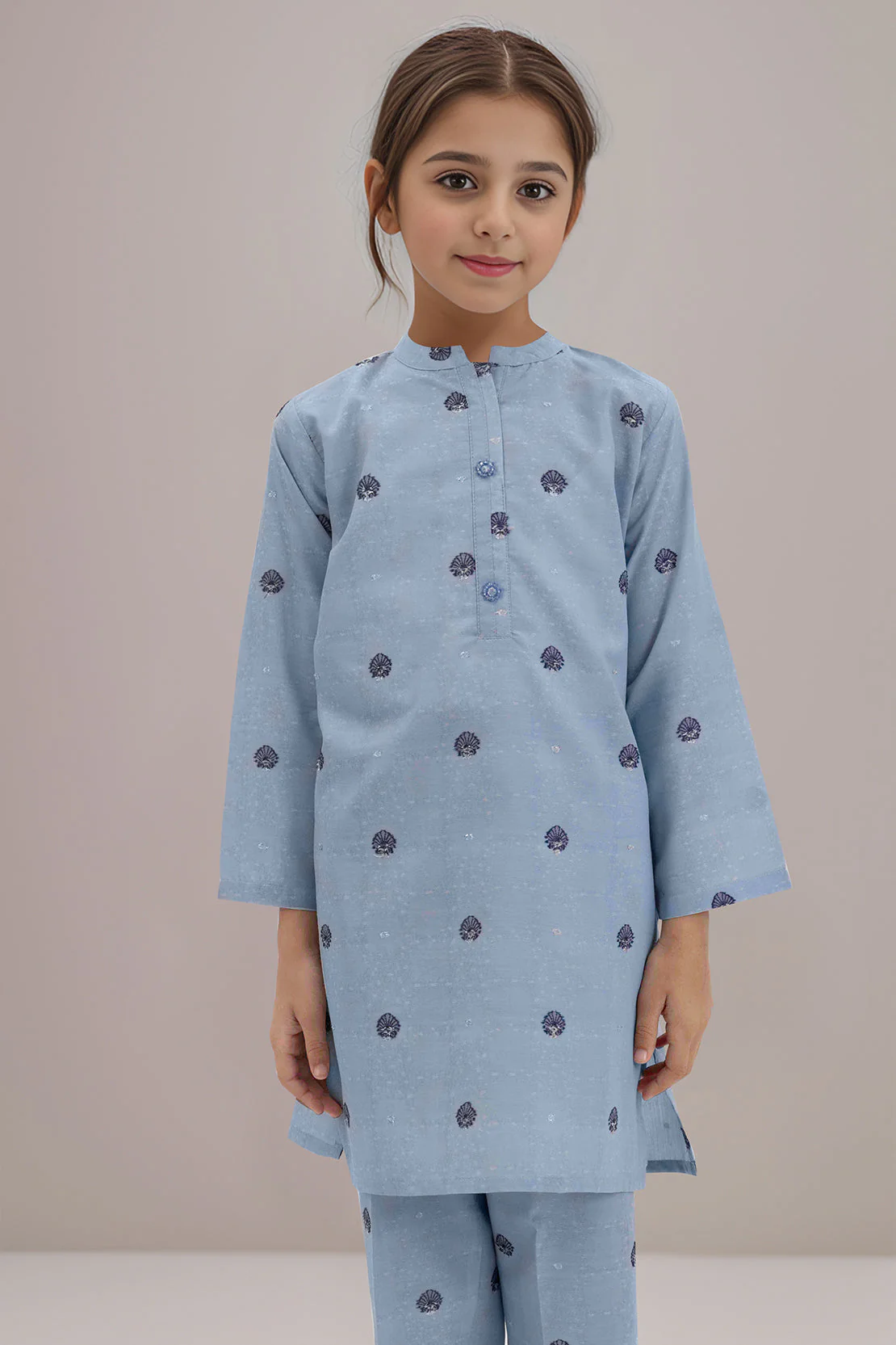 SAYA's Printed Cotton Jacquard Embroidered Stitched For Mom And Daughter - Image 4