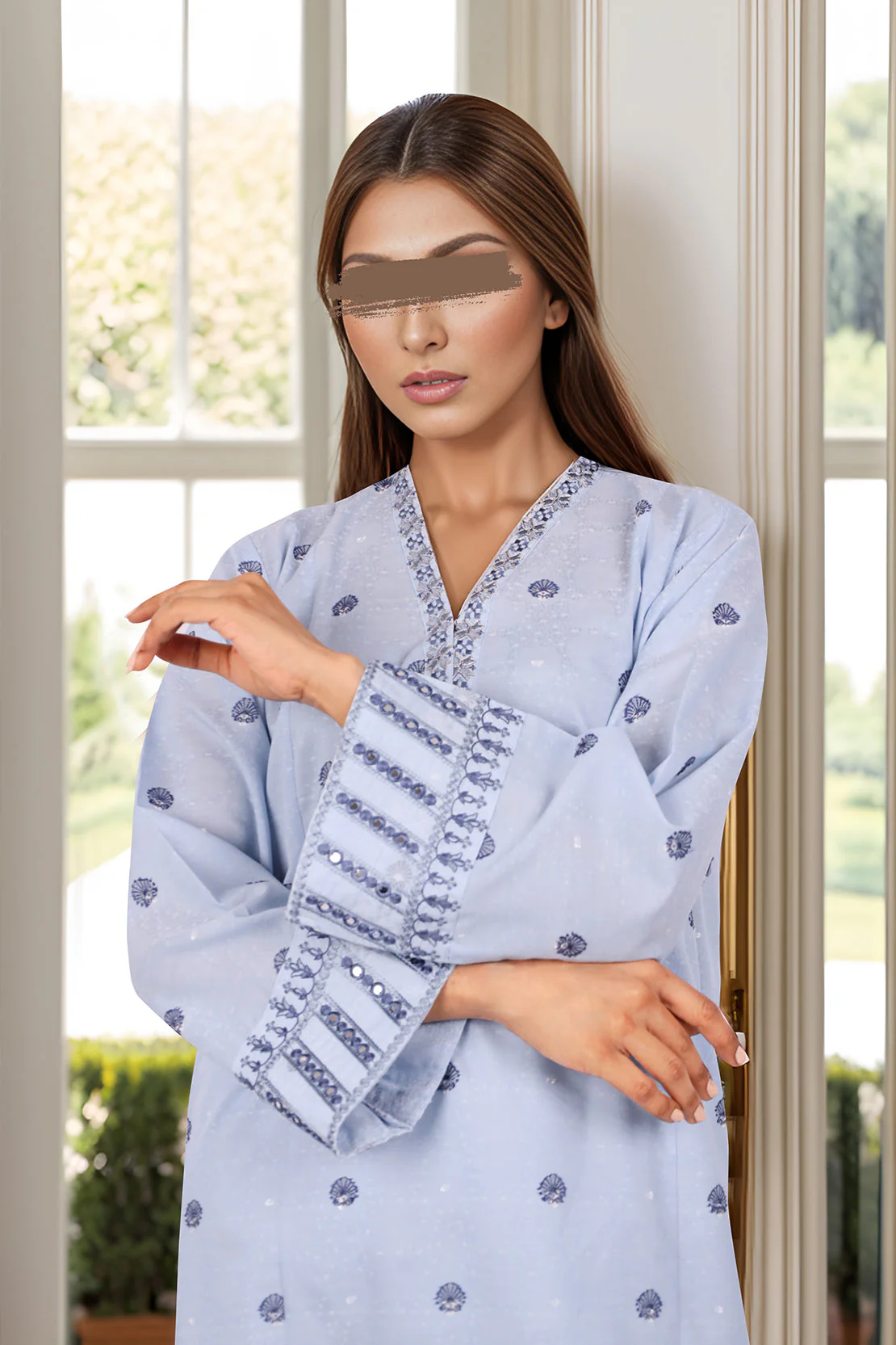 SAYA's Printed Cotton Jacquard Embroidered Stitched For Mom And Daughter - Image 6