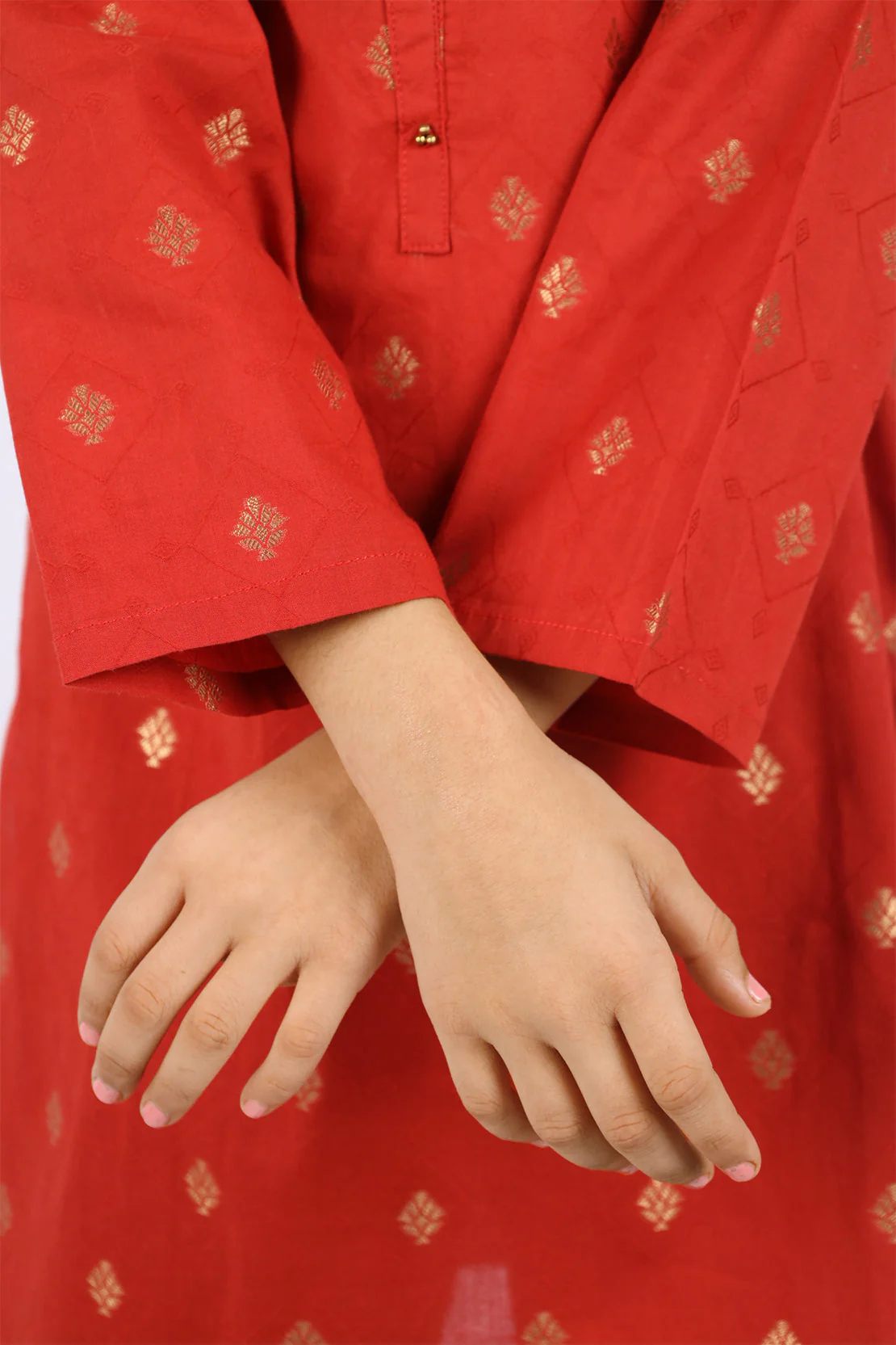 SAYA's Printed Cotton Jacquard Embroidered Stitched For Mom And Daughter - Image 6