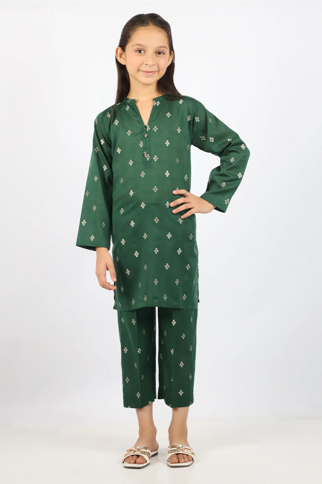 SAYA's Printed Cotton Jacquard Embroidered Stitched For Mom And Daughter - Image 2