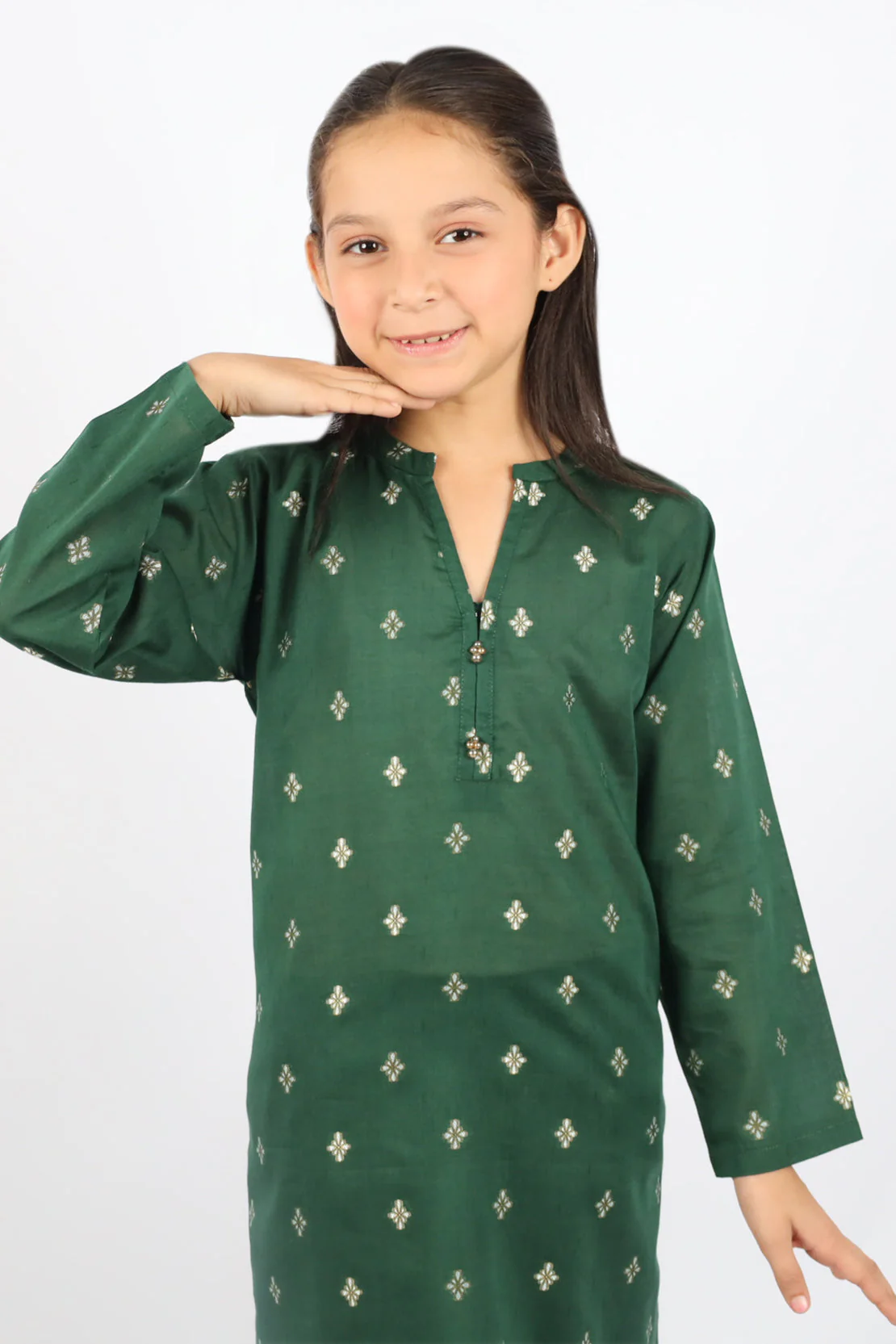 SAYA's Printed Cotton Jacquard Embroidered Stitched For Mom And Daughter - Image 4