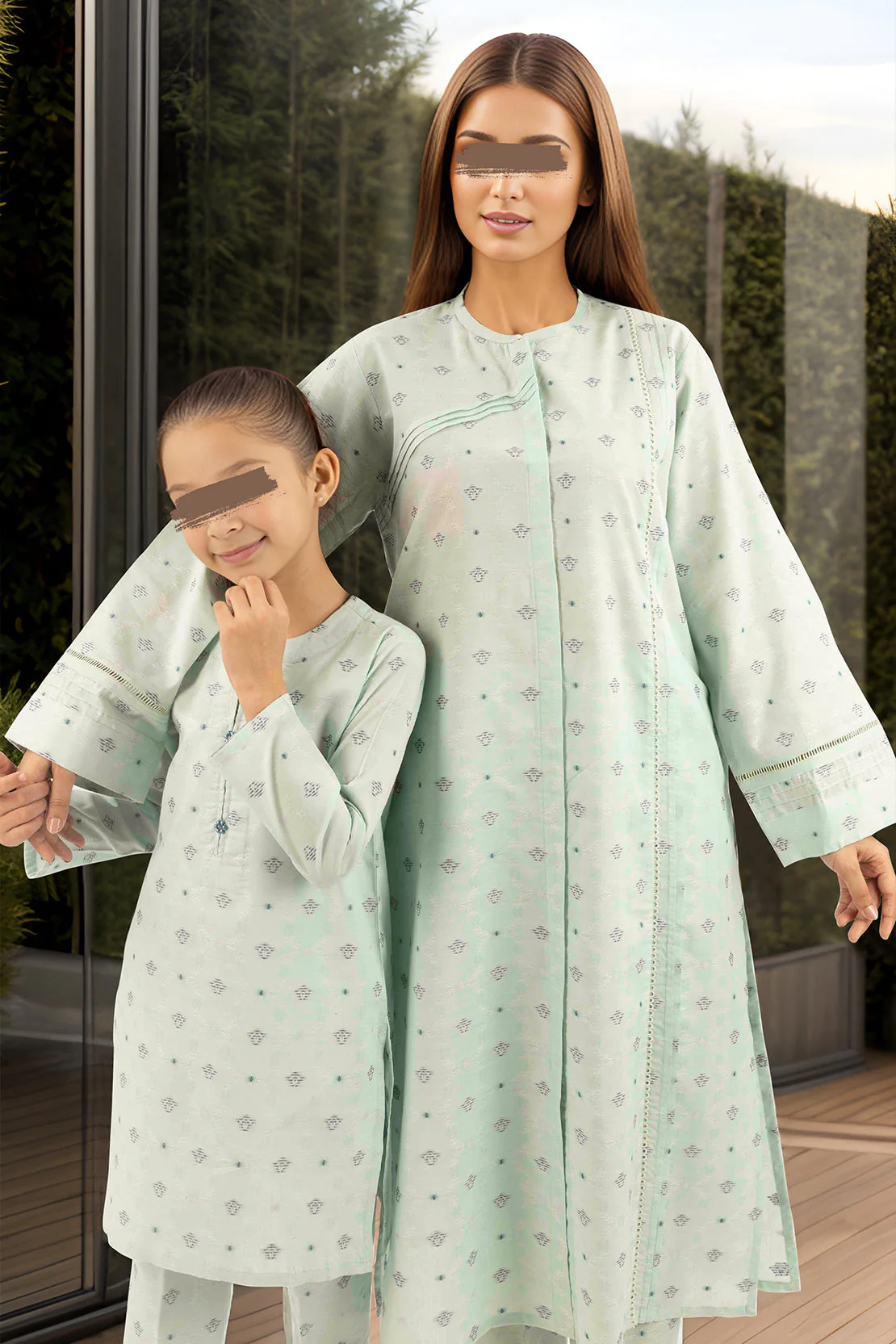 Saya'S Printed Cotton Jacquard Stitched For Mom And Daughter - Image 2