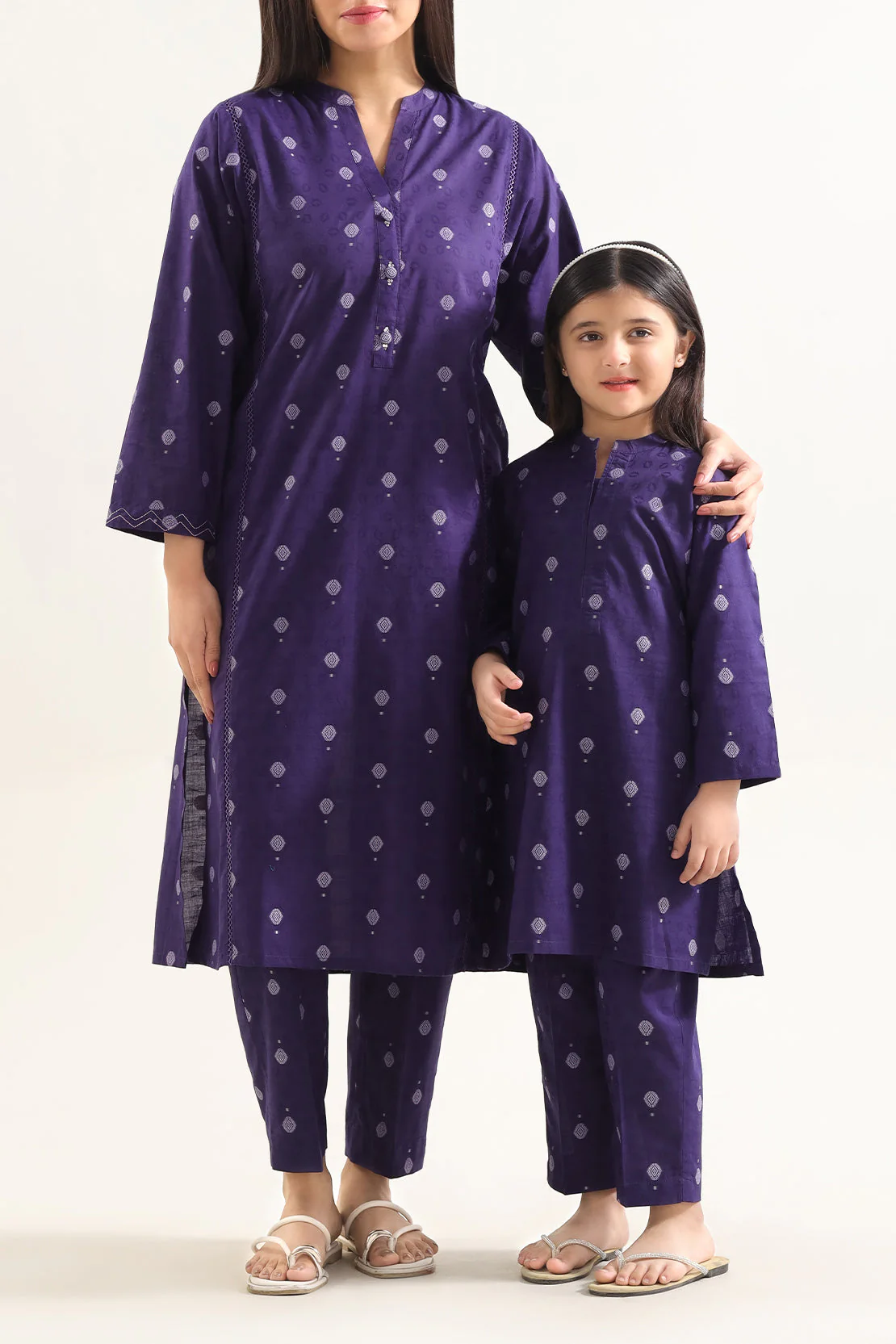 SAYA's Printed Cotton jacquard Stitched For Mom And Daughter