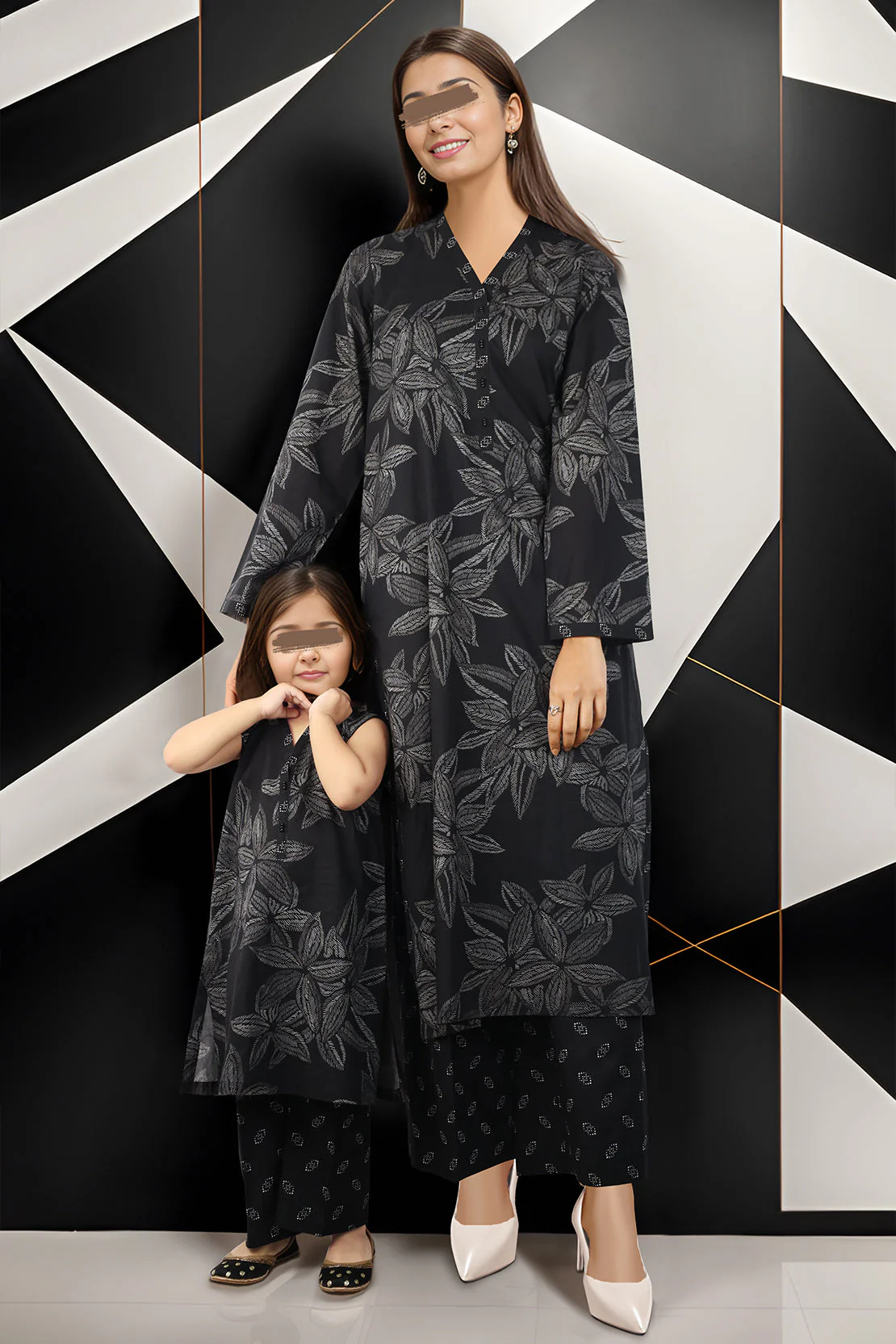 SAYA's Printed Lawn Unstitched Mom And Daughter