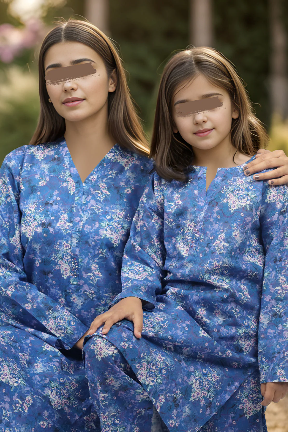 Saya'S Printed Khaddar/Linen Stitched Mom And Daughter - Image 2