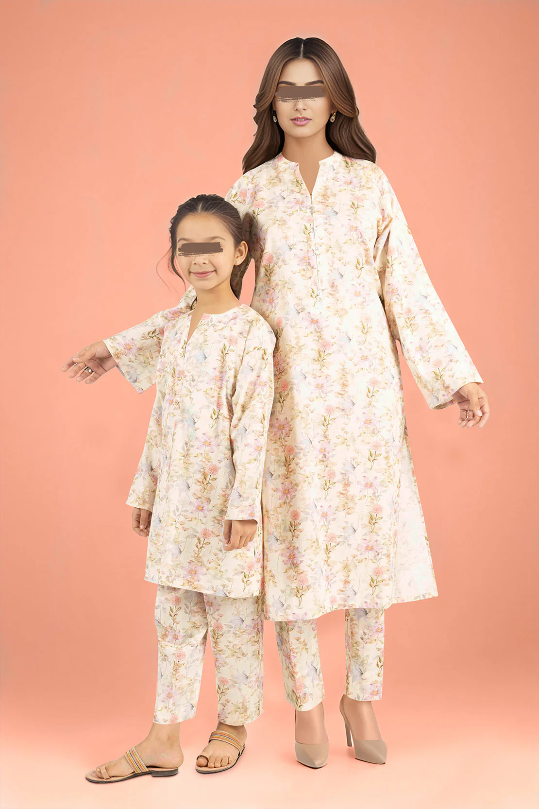 Saya'S Printed Khaddar Stitched For Mom And Daughter
