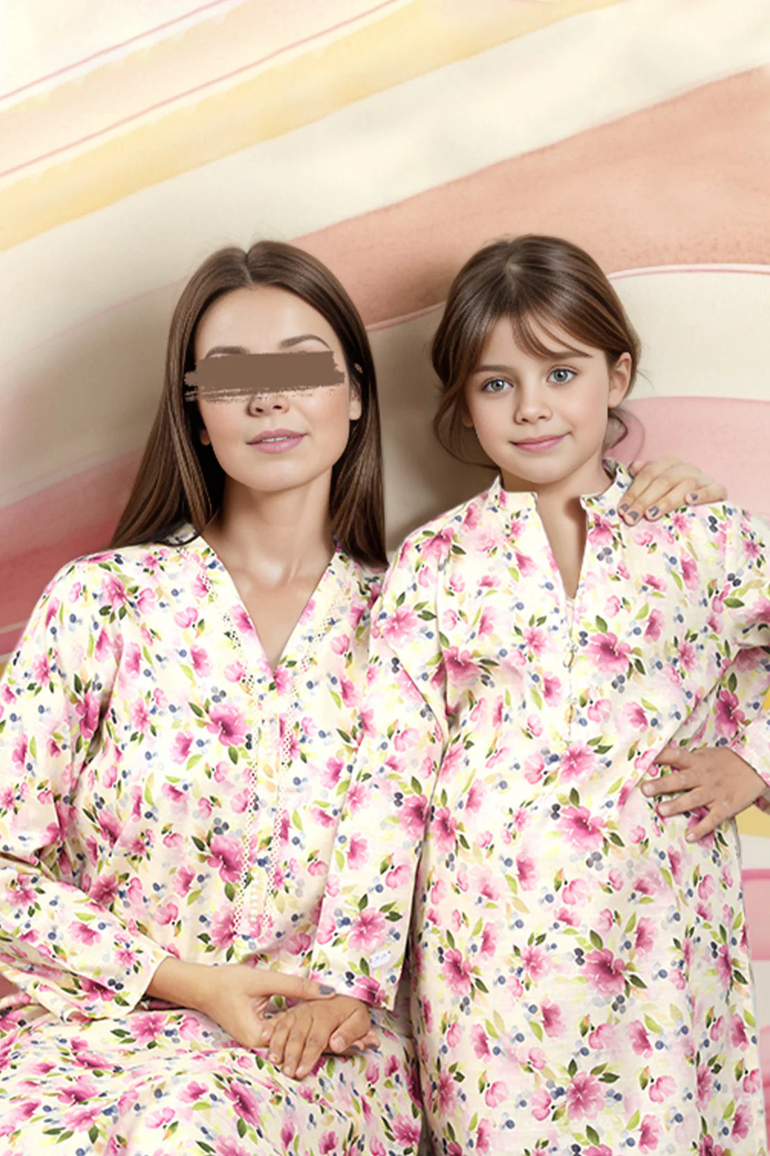 SAYA's Printed Khaddar Viscose Stitched For Mom And Daughter - Image 2