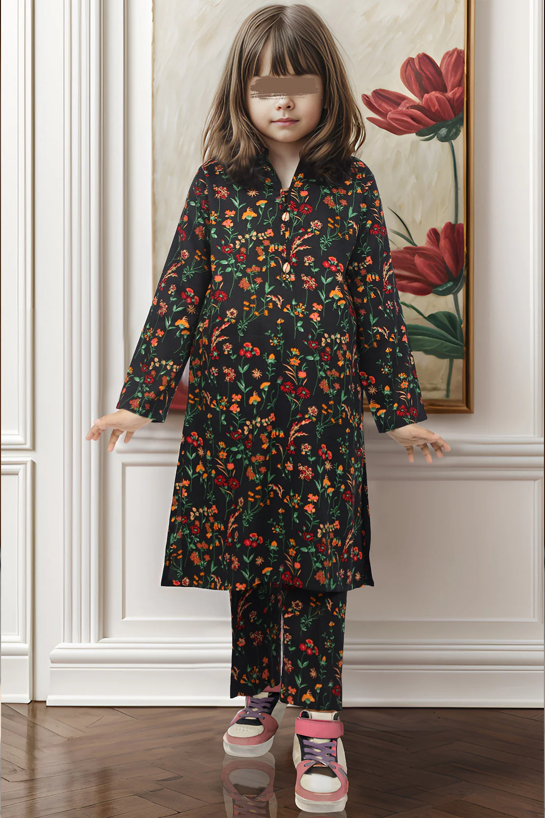 Saya'S Printed Viscose Twill Stitched For Mom And Daughter - Image 3