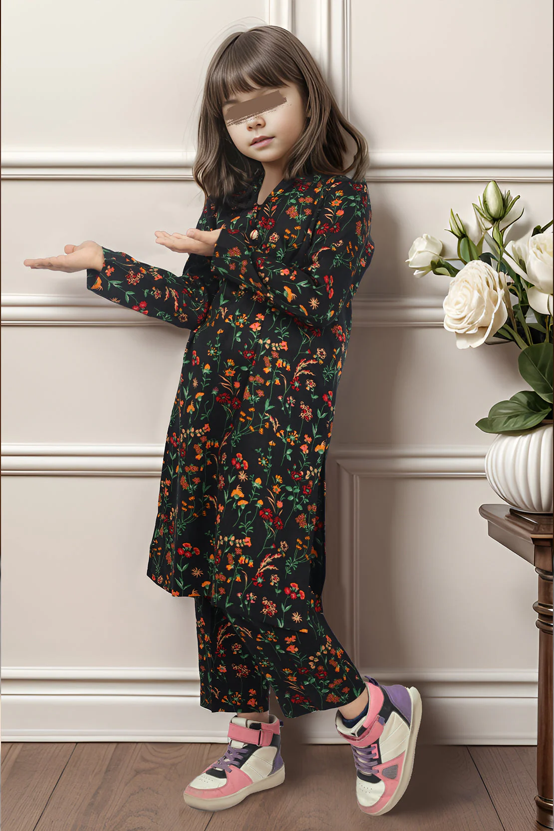 Saya'S Printed Viscose Twill Stitched For Mom And Daughter - Image 5