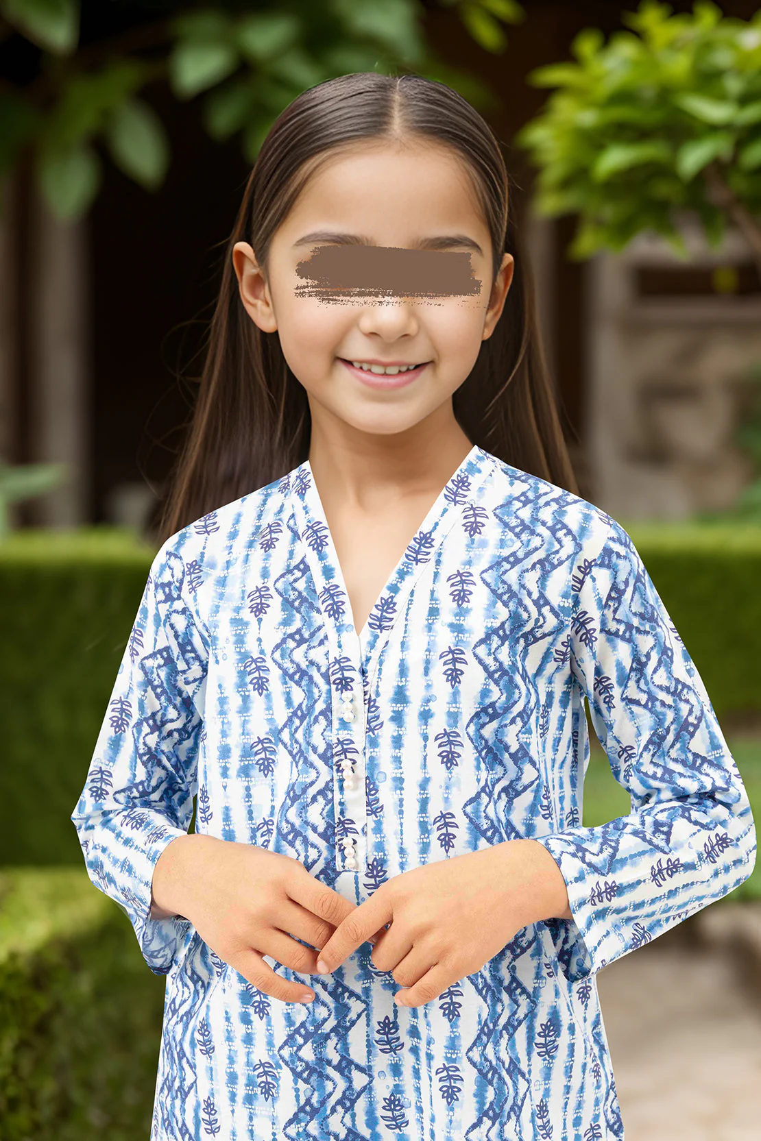SAYA's Stitched Printed Cambric For Mom And Daughter - Image 2