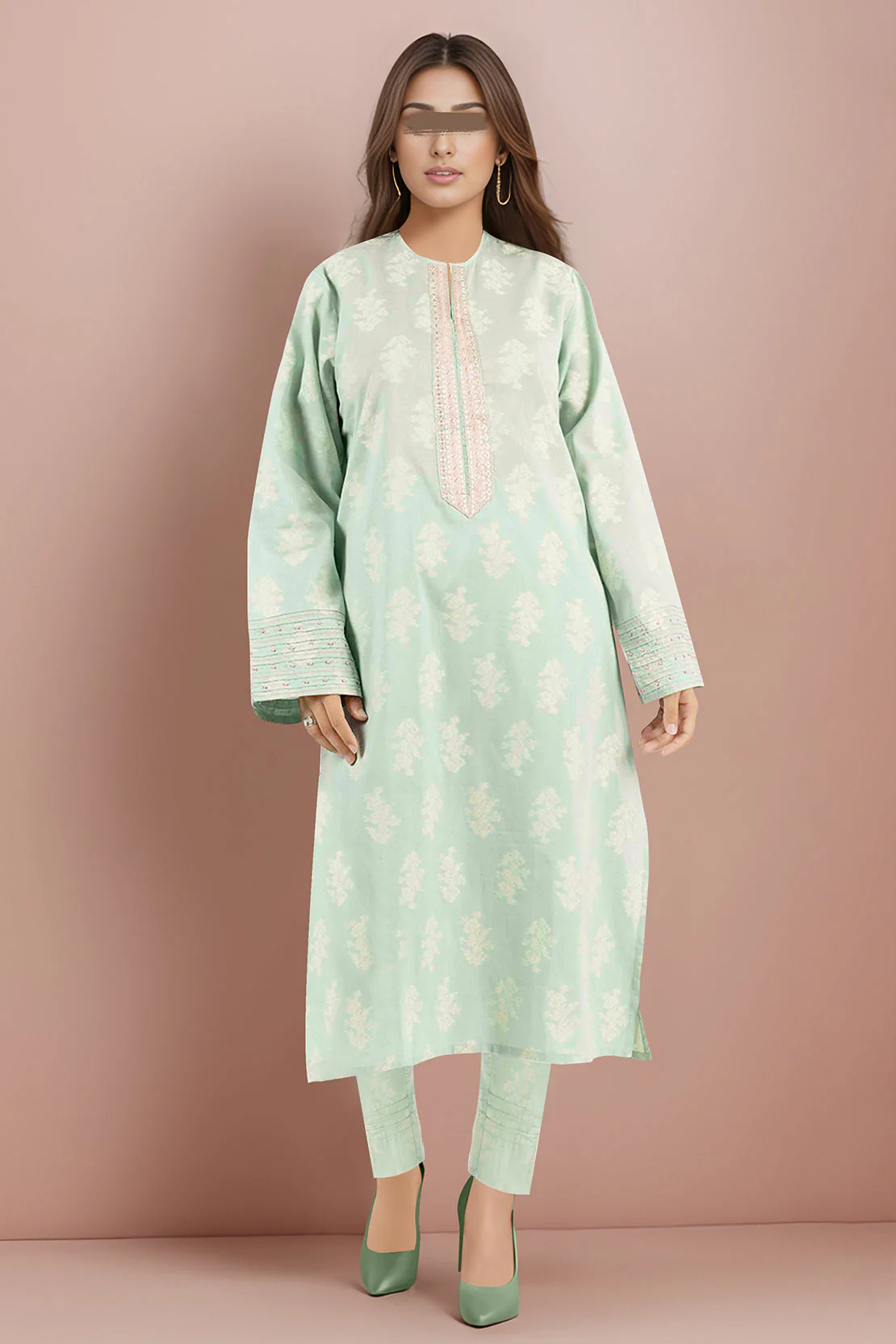 SAYA's Stitched Printed Cotton Jacquard For Mom And Daughter - Image 3