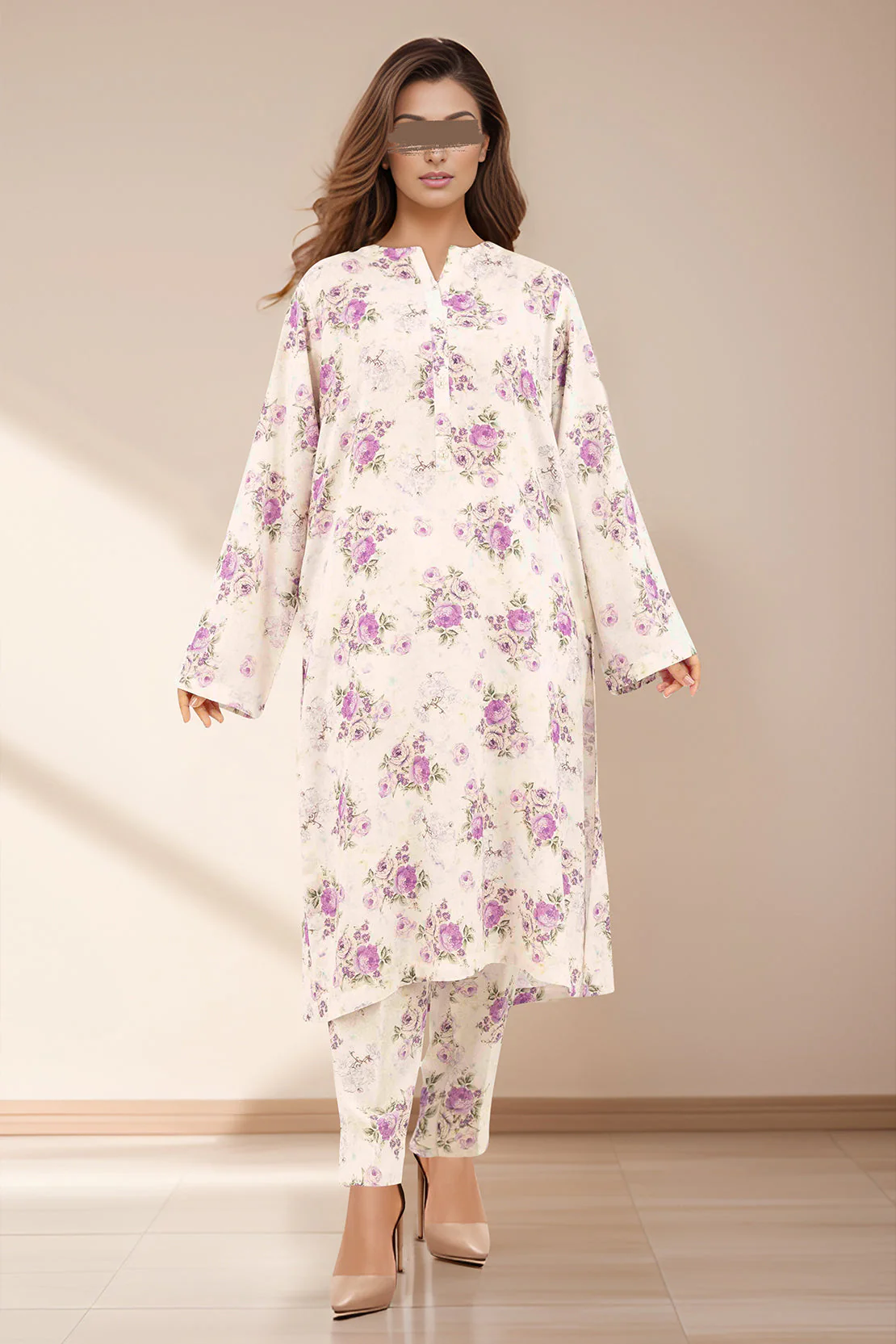 Saya'S Stitched Printed Karandi For Mom And Daughter - Image 4