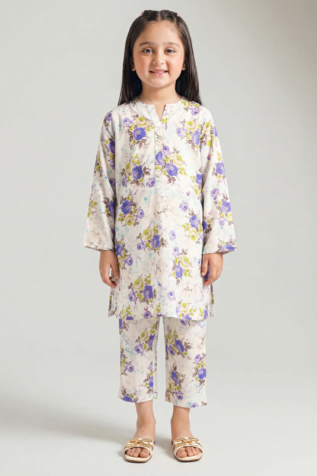 Saya'S Stitched Printed Karandi For Mom And Daughter - Image 3