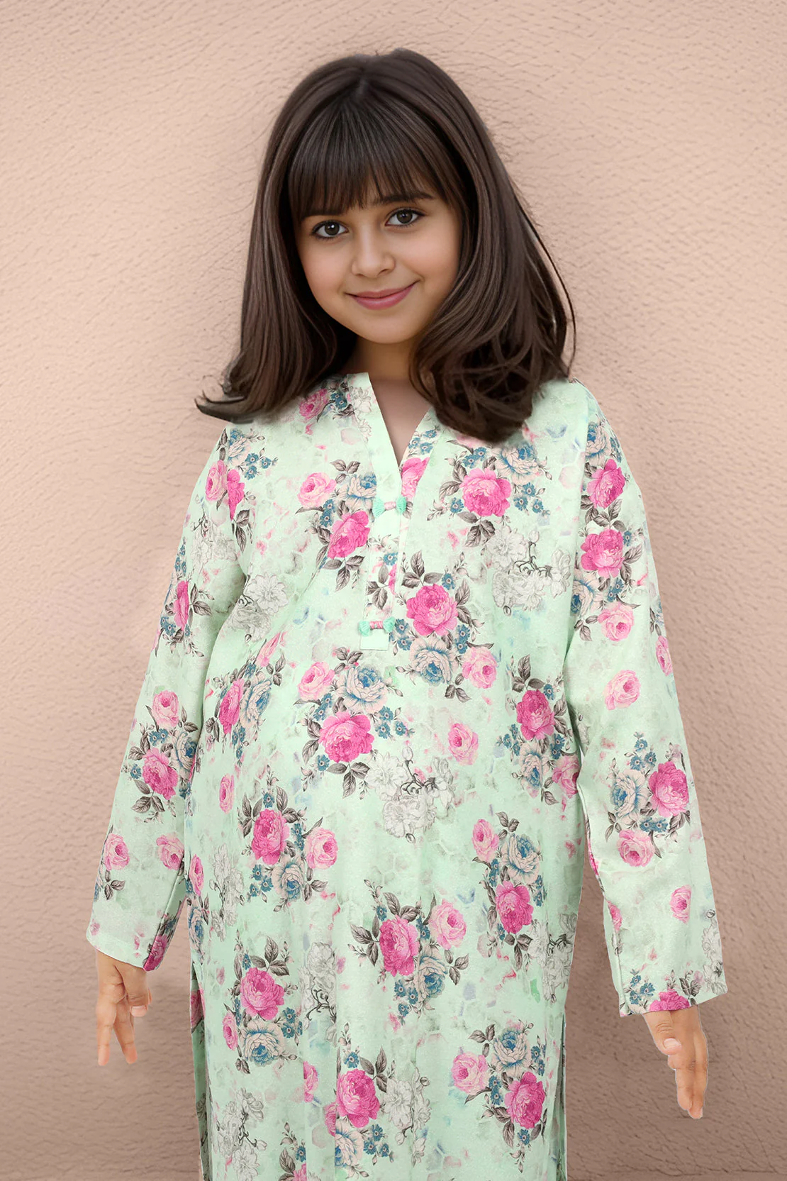 Saya'S Stitched Printed Karandi For Mom And Daughter - Image 5