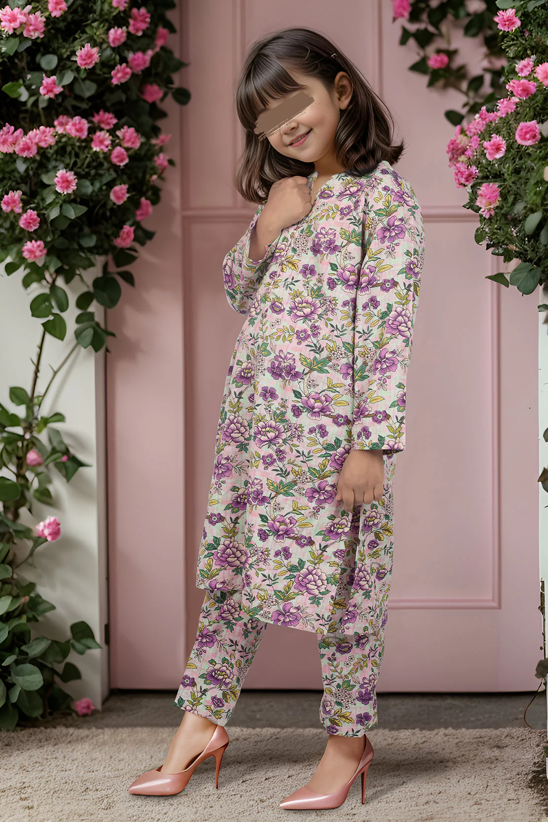 Saya'S Stitched Printed Viscose For Mom And Daughter - Image 5