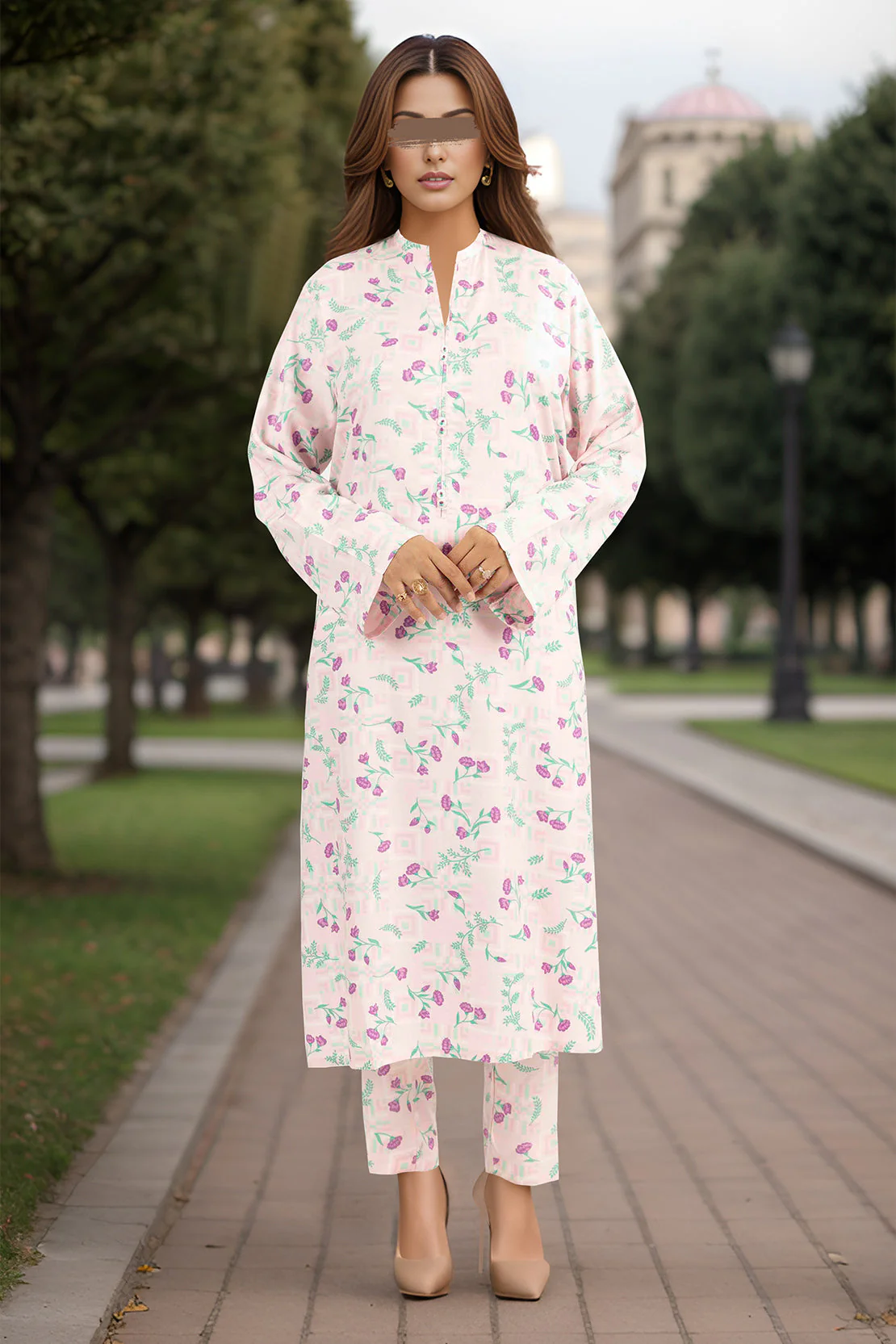 Saya'S Stitched Printed Viscose Twill For Mom And Daughter - Image 3