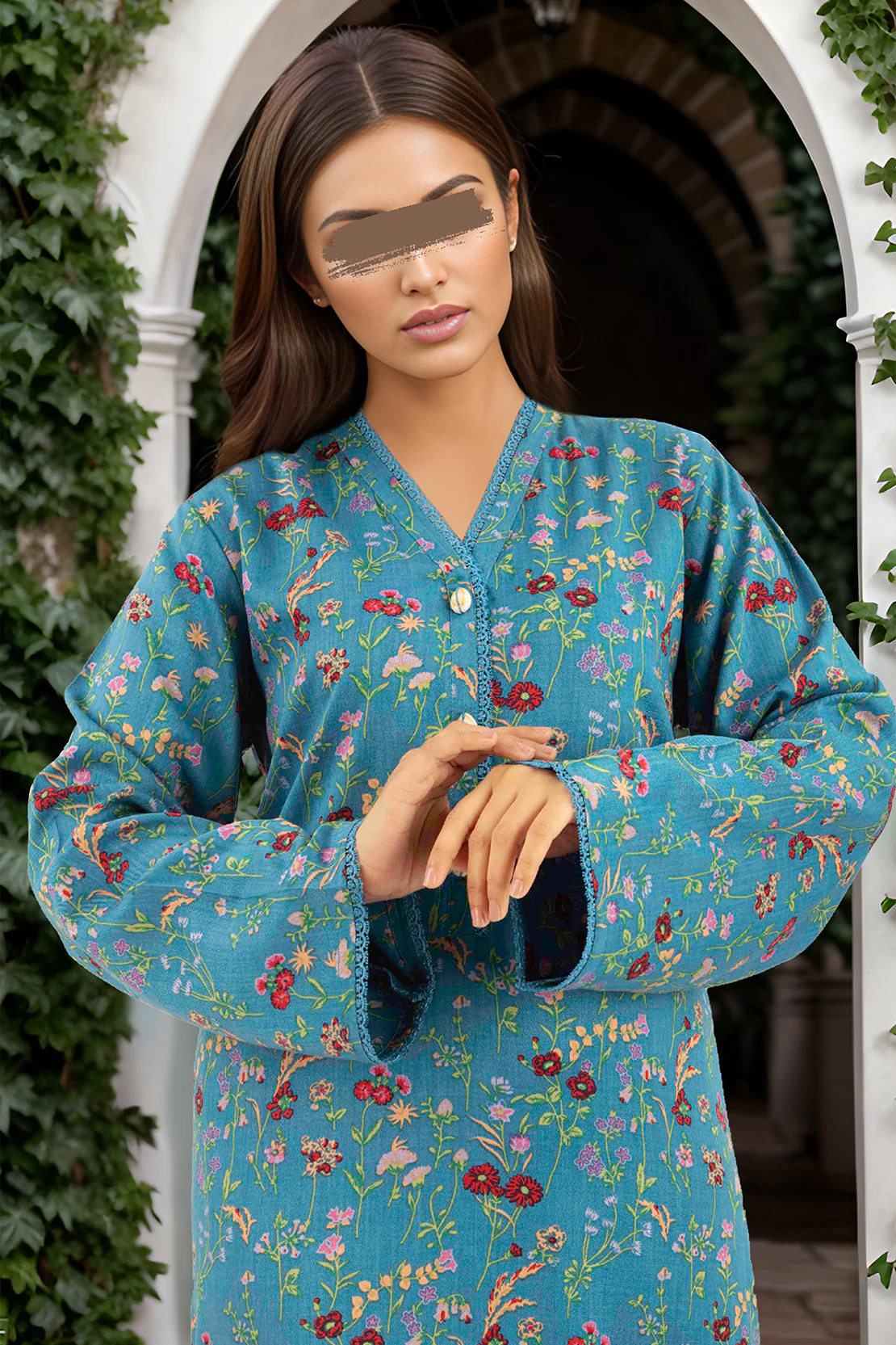 Saya'S Stitched Printed Viscose Twill For Mom And Daughter - Image 3