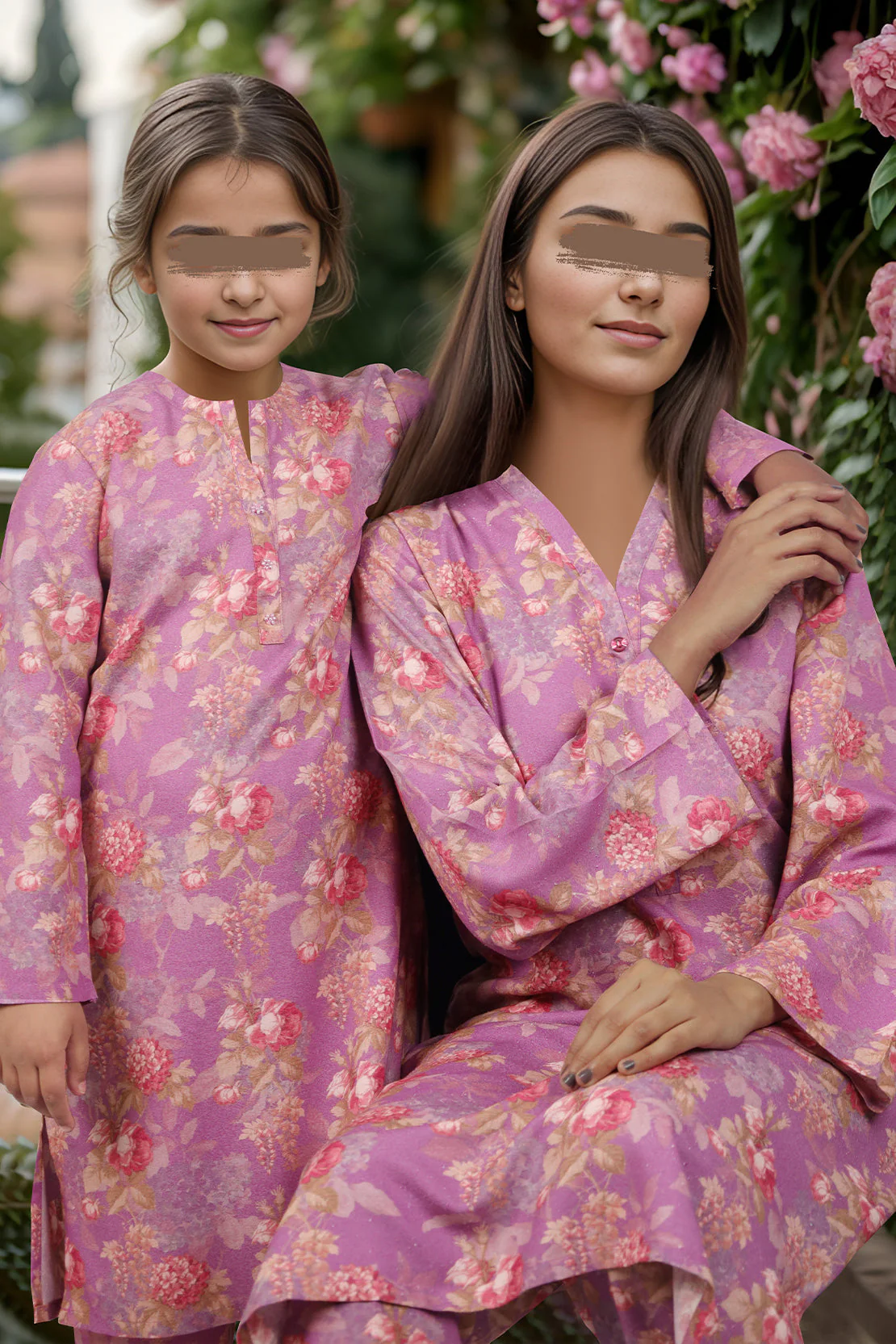 Saya'S Stitched Printed Viscose Twill For Mom And Daughter - Image 4