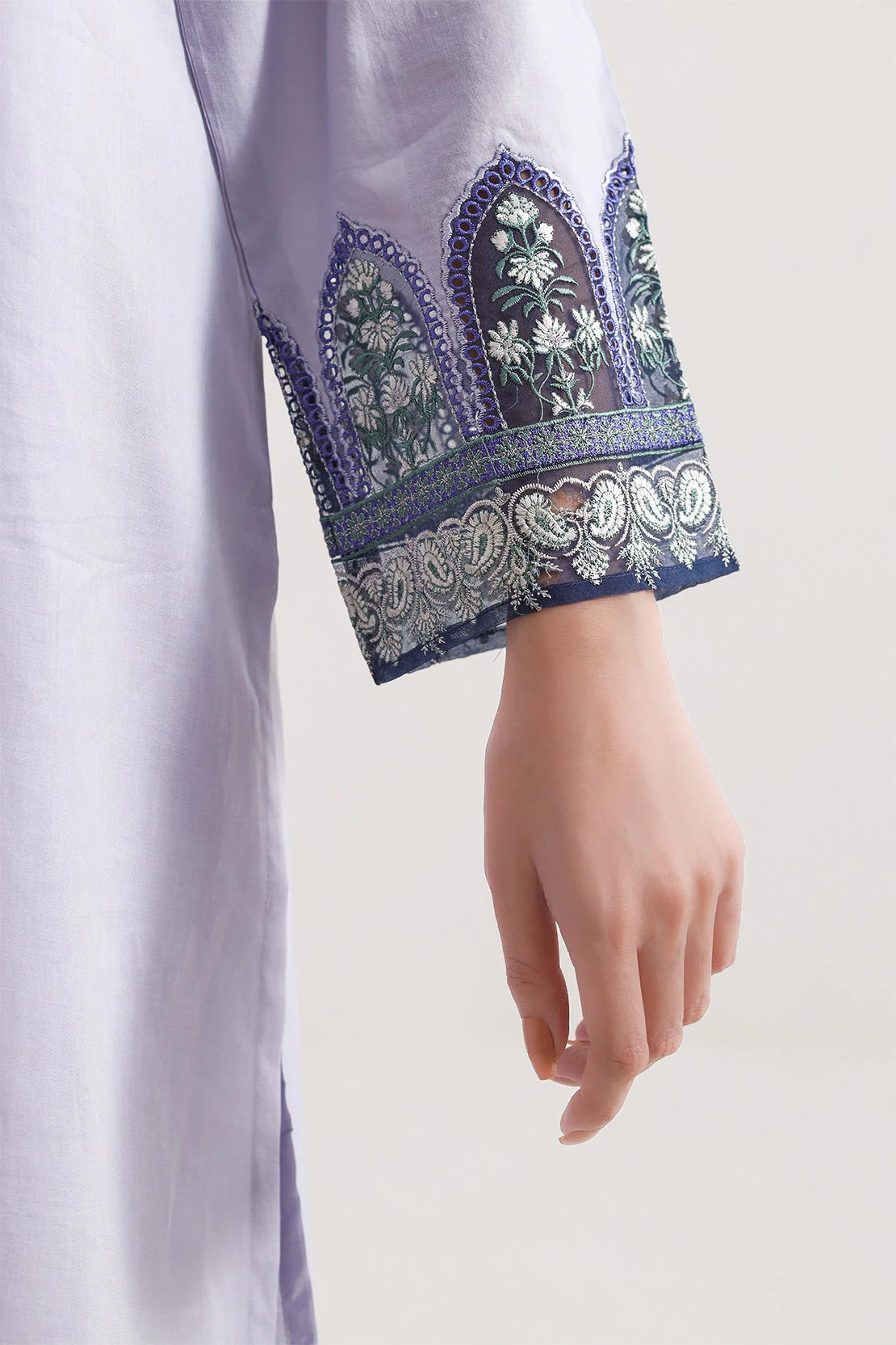 Self Jacquard Emb Stitched Shirt - Image 5