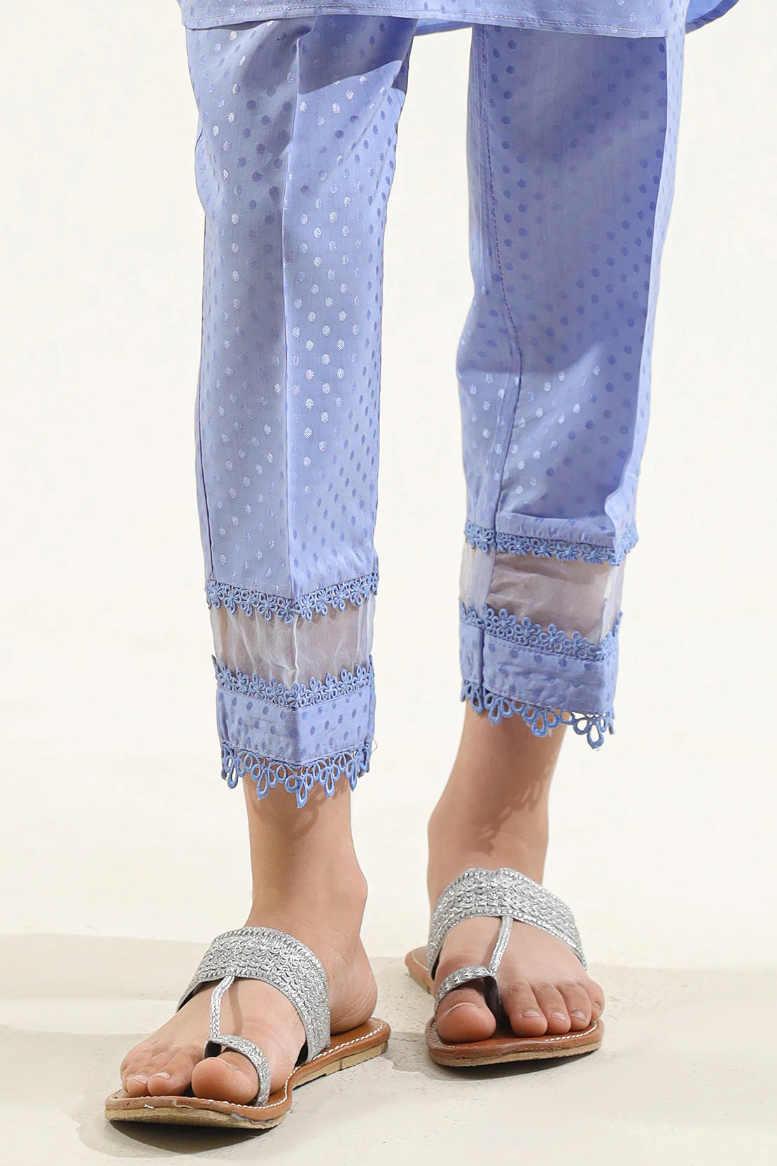 Self Jacquard Pant For Kids