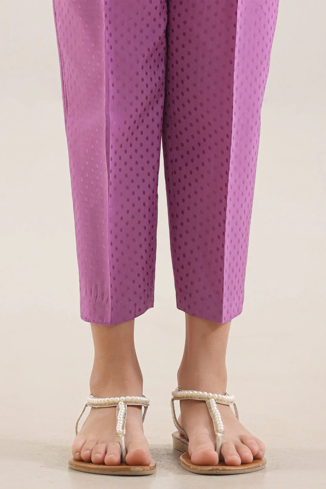 Self Jacquard Pant For Kids