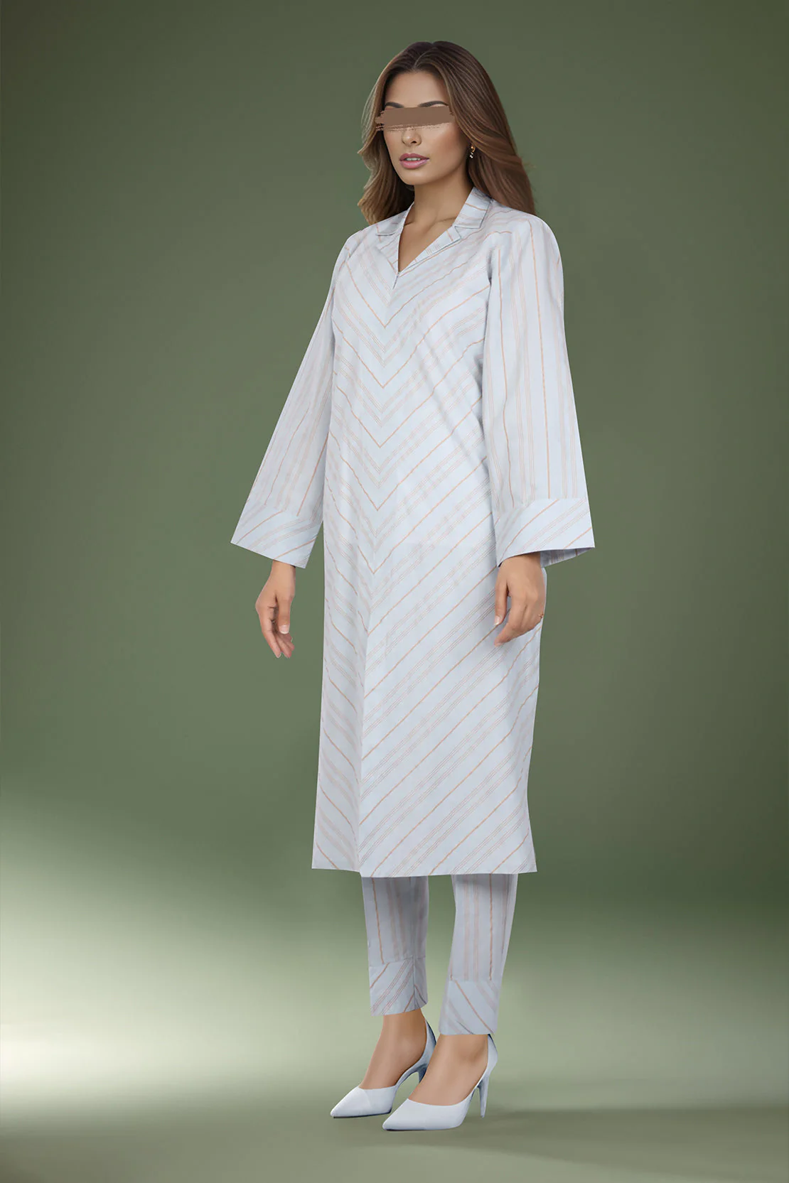 Stitched Self Jacquard 2 Piece (Shirt/Trouser) - Image 2