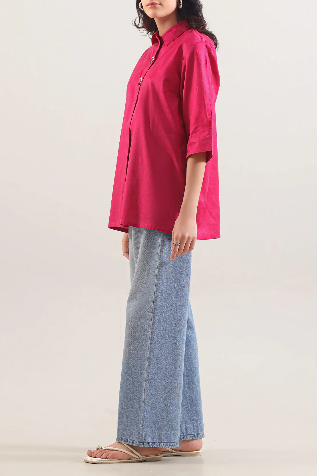 Self Jacquard Stitched Shirt - Image 3