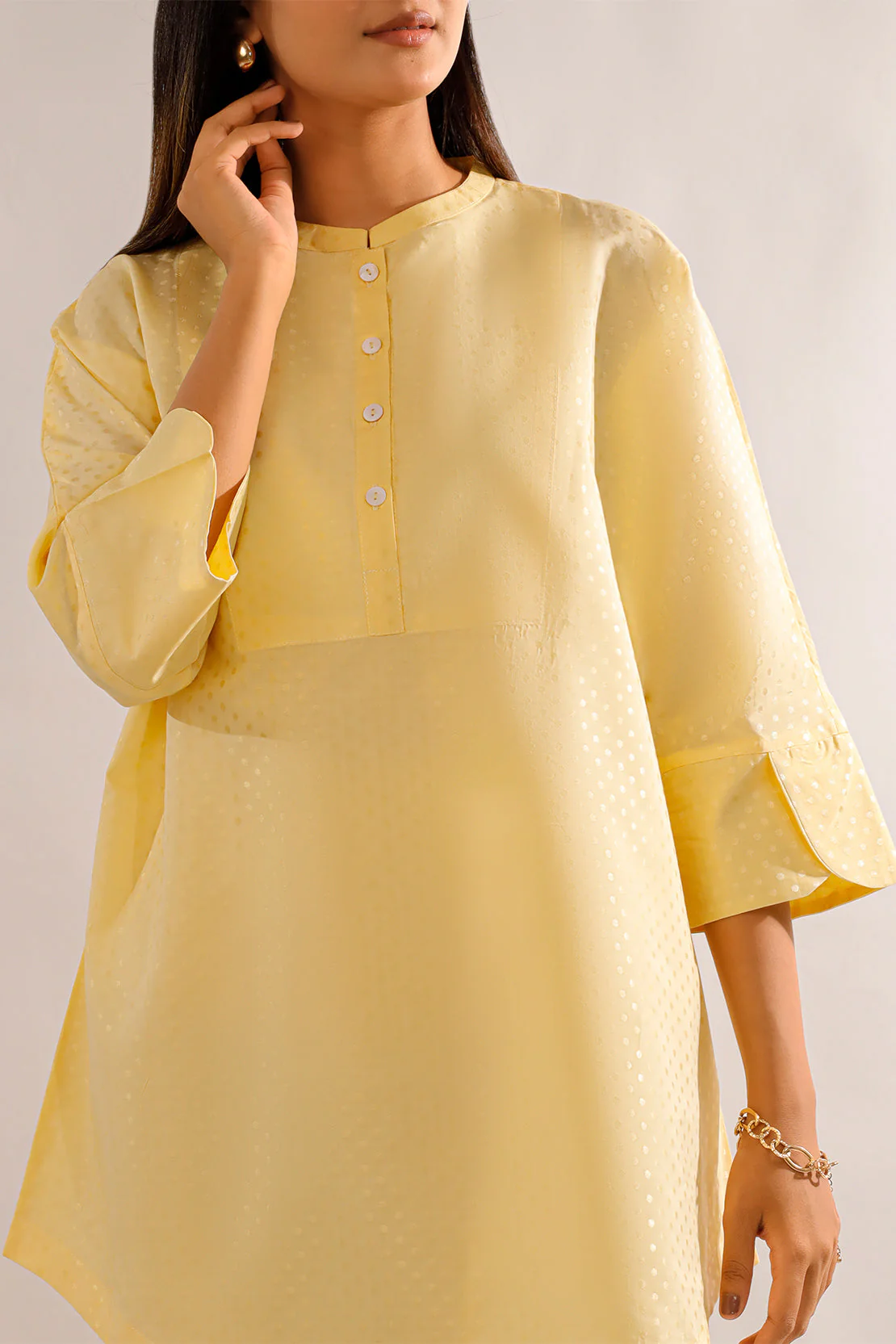 Self Jacquard Stitched Shirt - Image 3